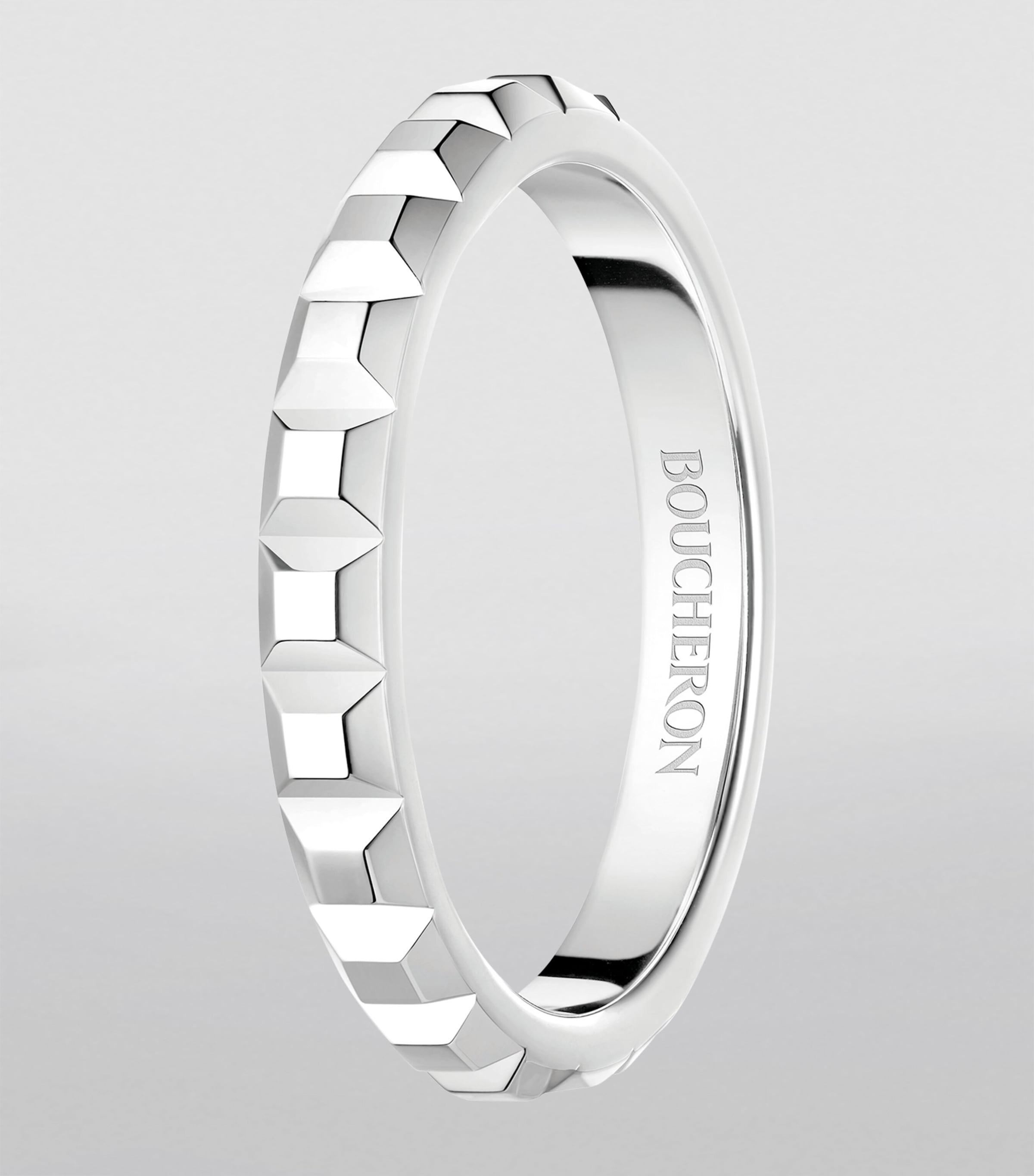 Platinum Clou de Paris Wedding Band MULTI Image 2
