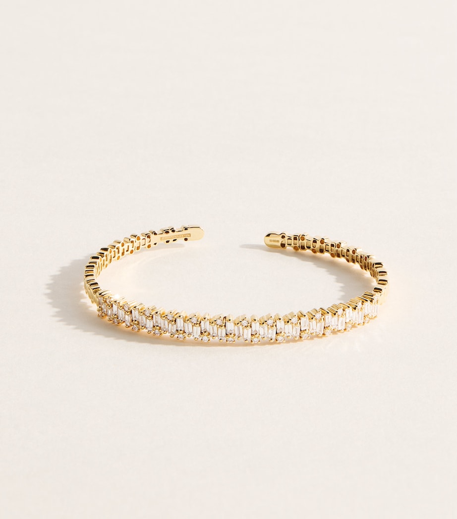 Suzanne Kalan Yellow Gold and Diamond Classic Shimmer Bangle Yg/wd Image 1
