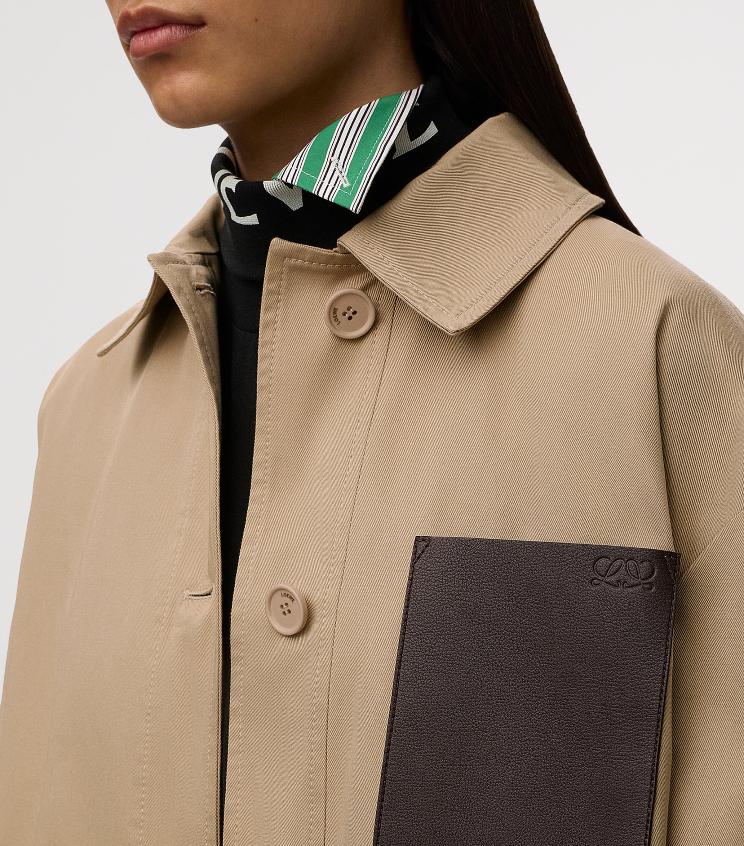 LOEWE Womens Cotton Workwear Jacket Beige Image 5