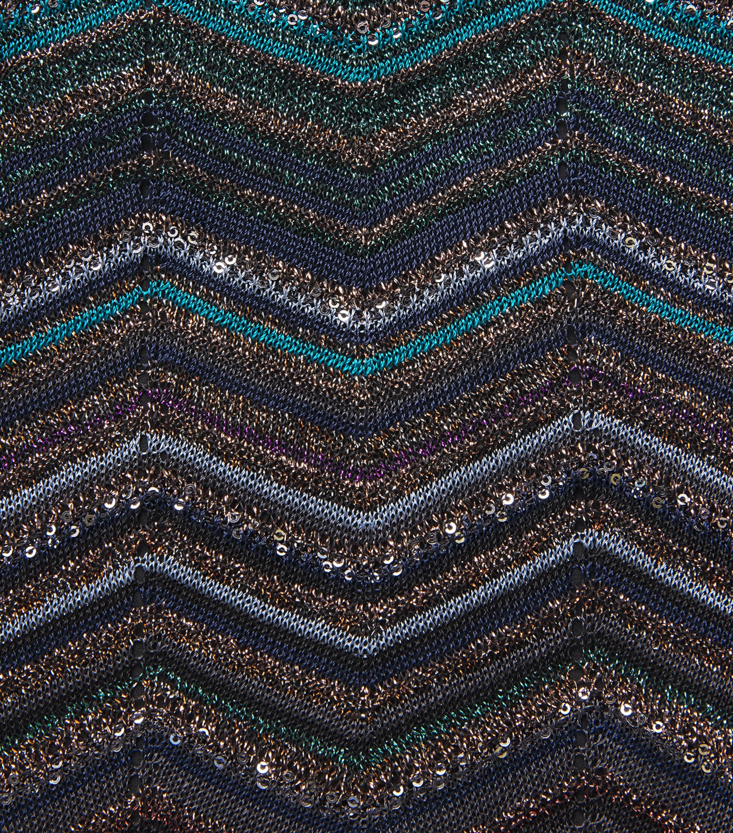 Sequinned Zigzag Midi Dress SM9ZT DARK BLUE TONE Image 5