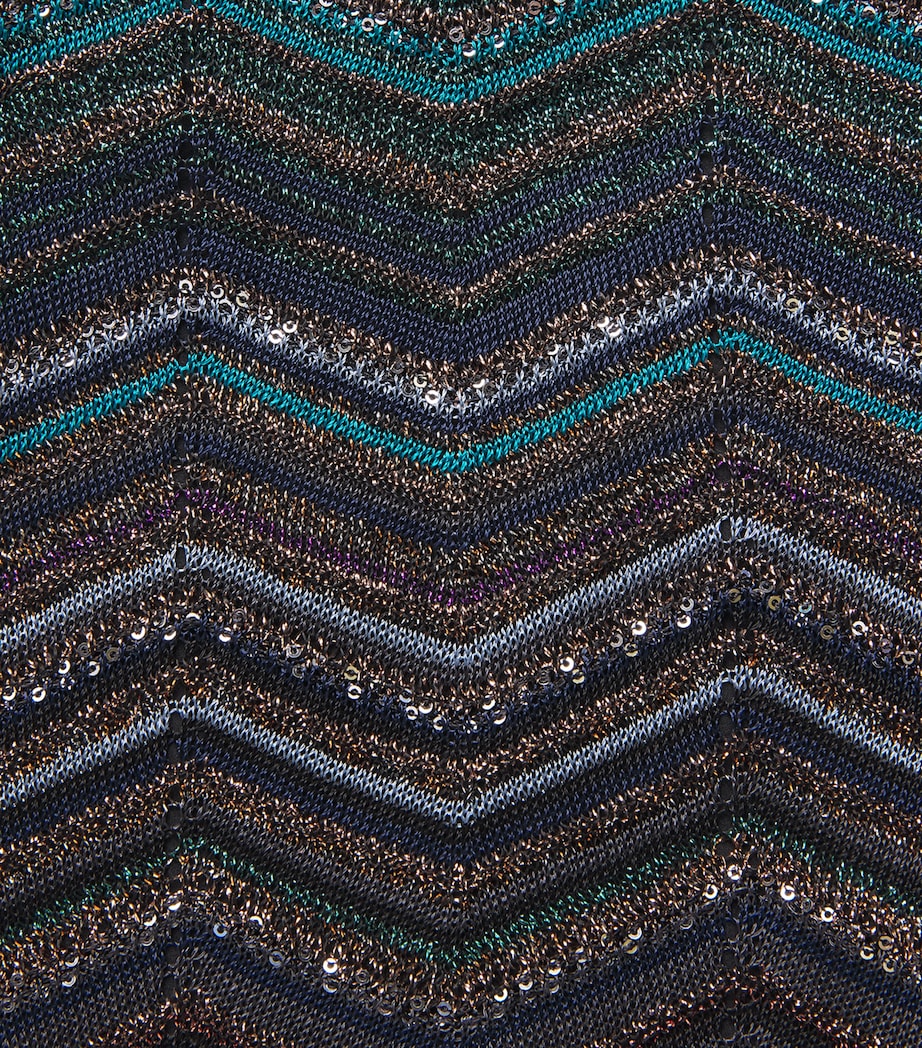 Sequinned Zigzag Midi Dress SM9ZT DARK BLUE TONE Image 5