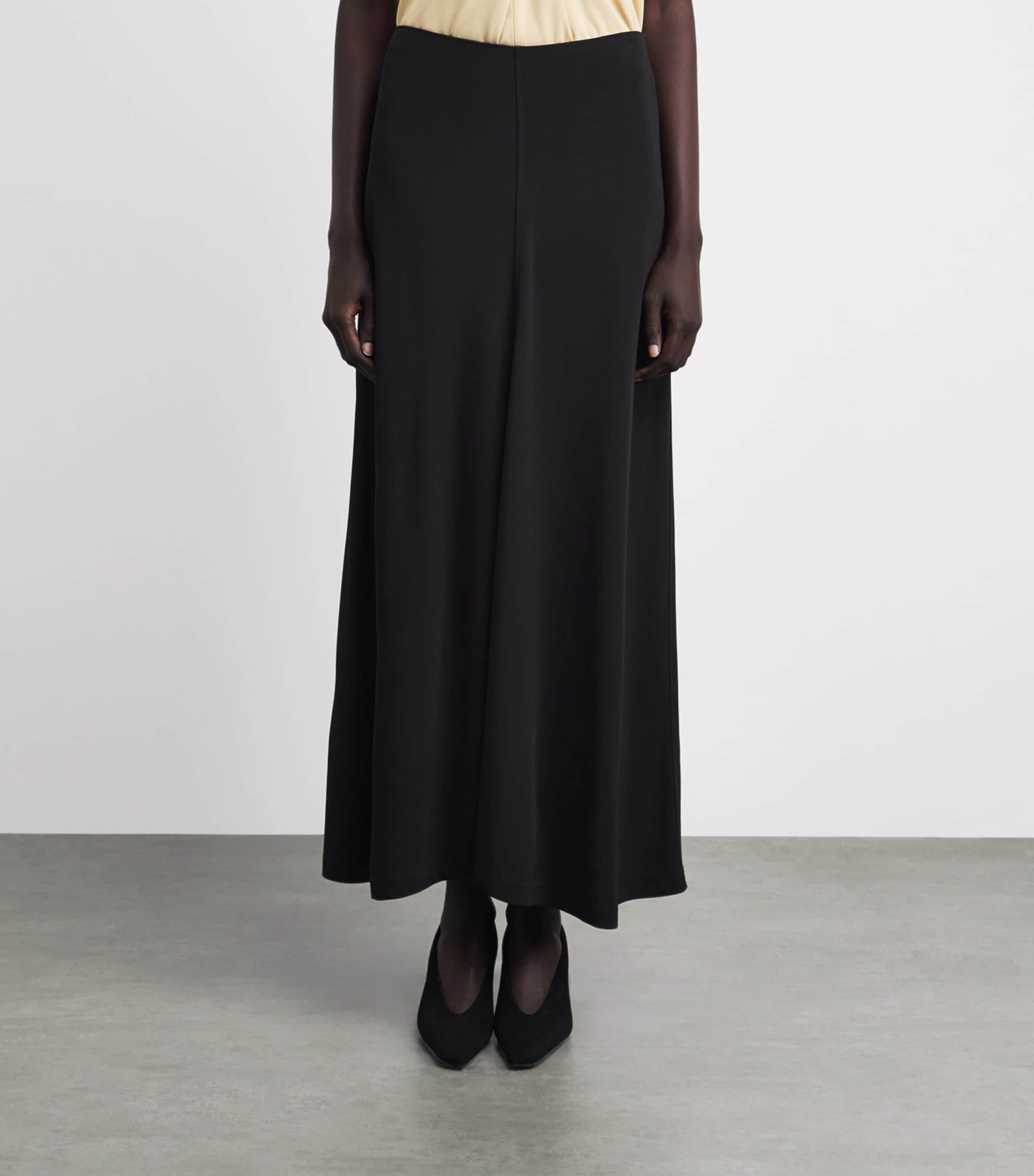 Toteme Womens Jersey Flared Maxi Skirt Black Image 4