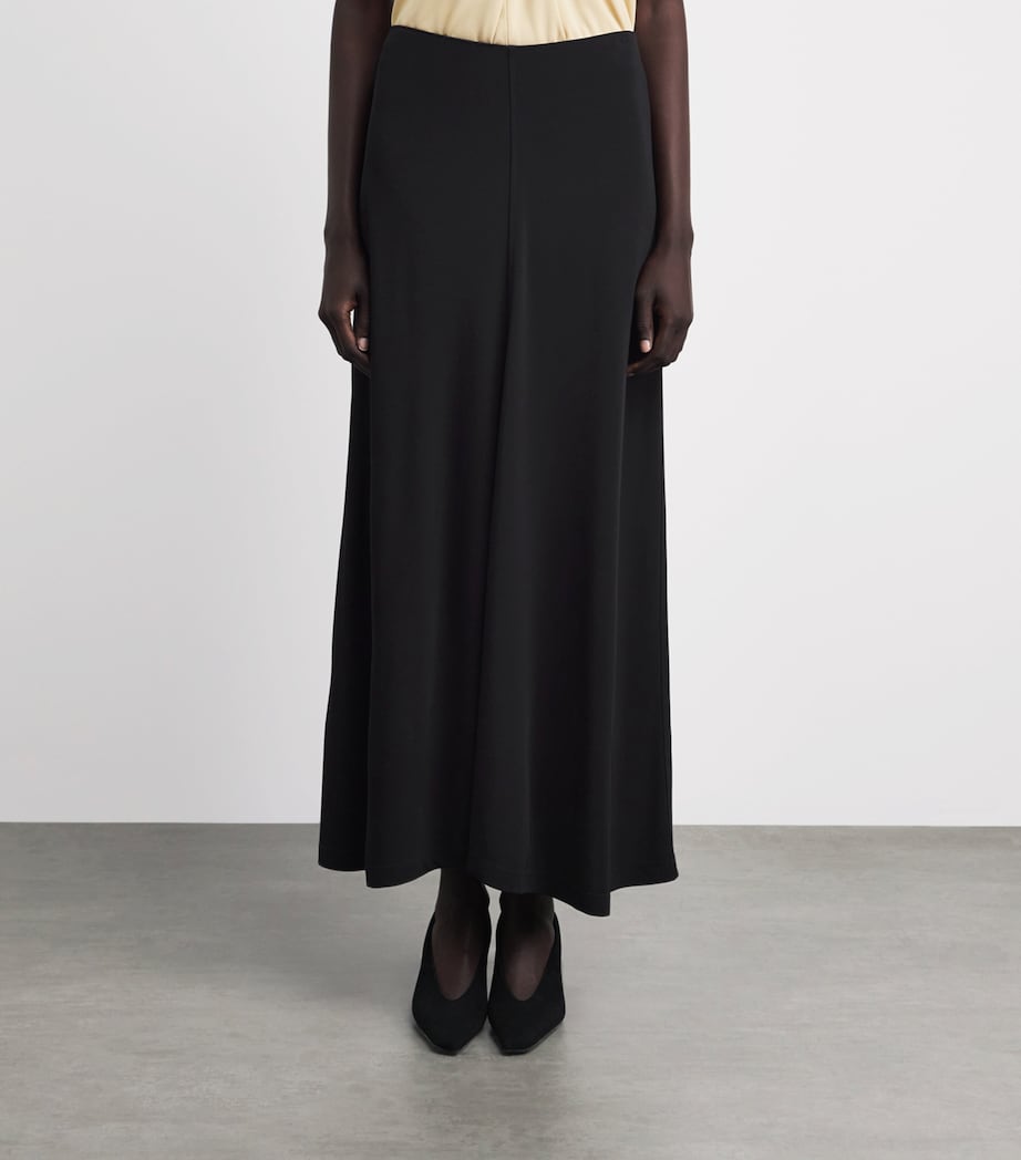 Toteme Womens Jersey Flared Maxi Skirt Black Image 4