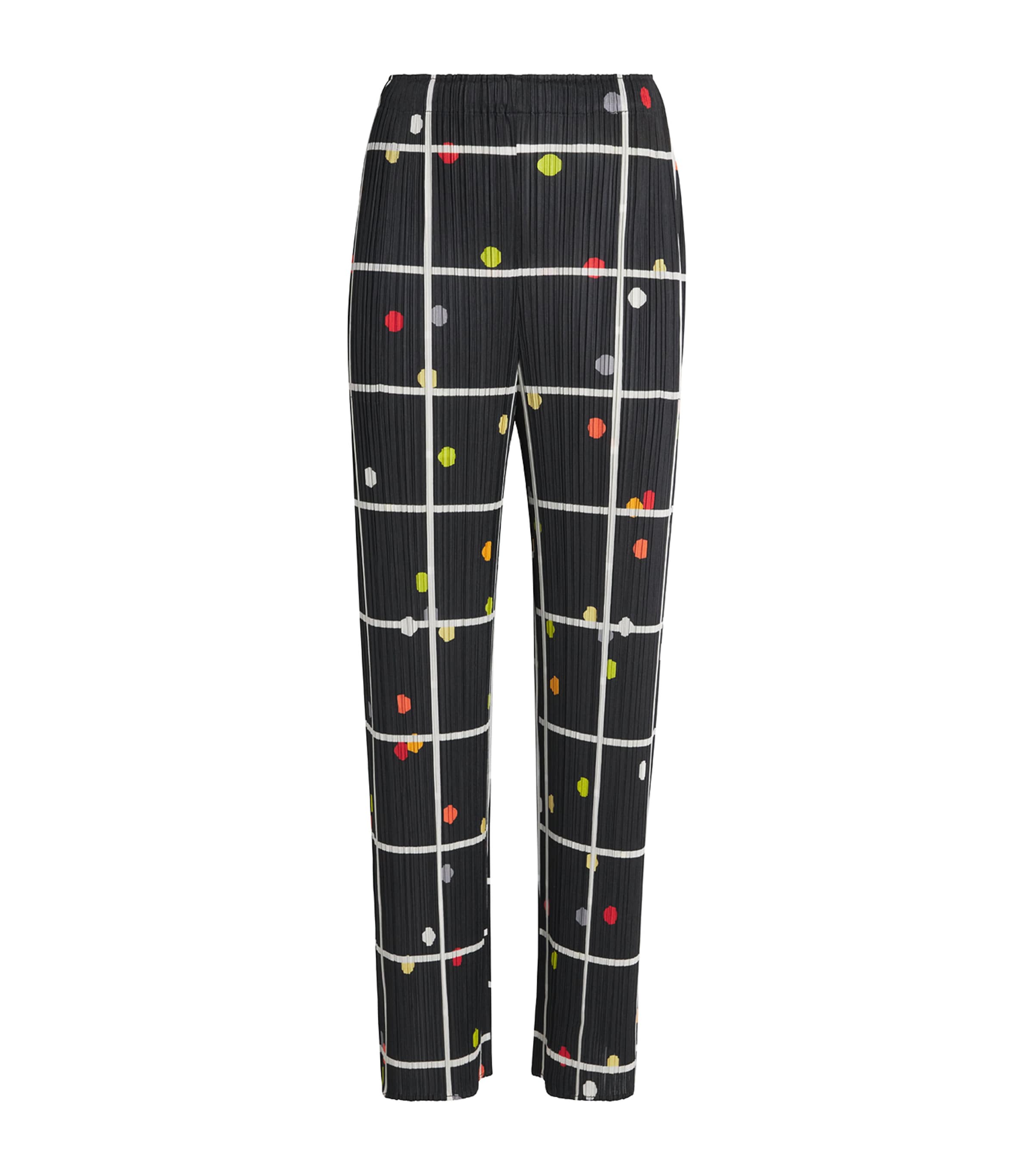 Pleats Please Issey Miyake Womens Crossing Dots Trousers Black Image 1