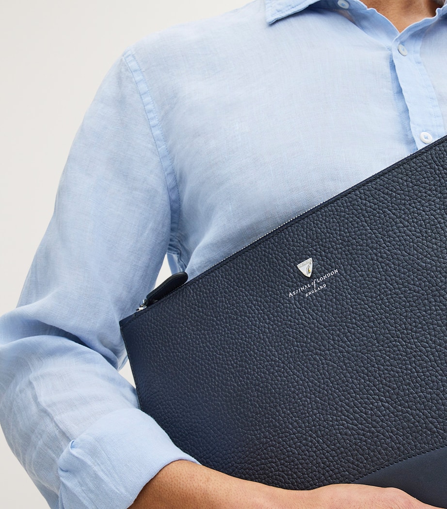 Leather Mount Street Laptop Case NAVY Image 2