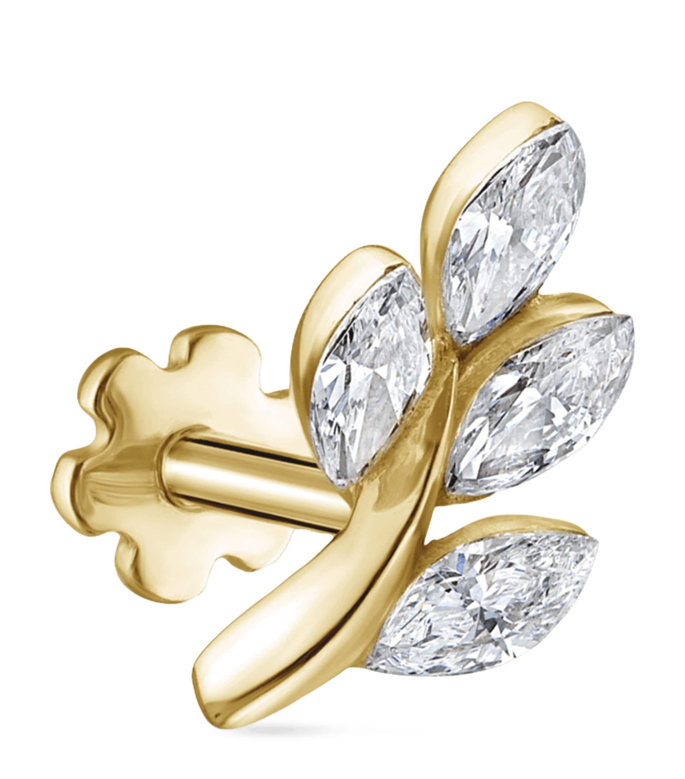 Maria Tash Diamond Vine Threaded Stud Earring (Direction B 8mm) | Fine Jewellery | Fine Earrings | Stud Earrings | Men Accessories | Jewellery | Earrings | Designers | Maria Tash