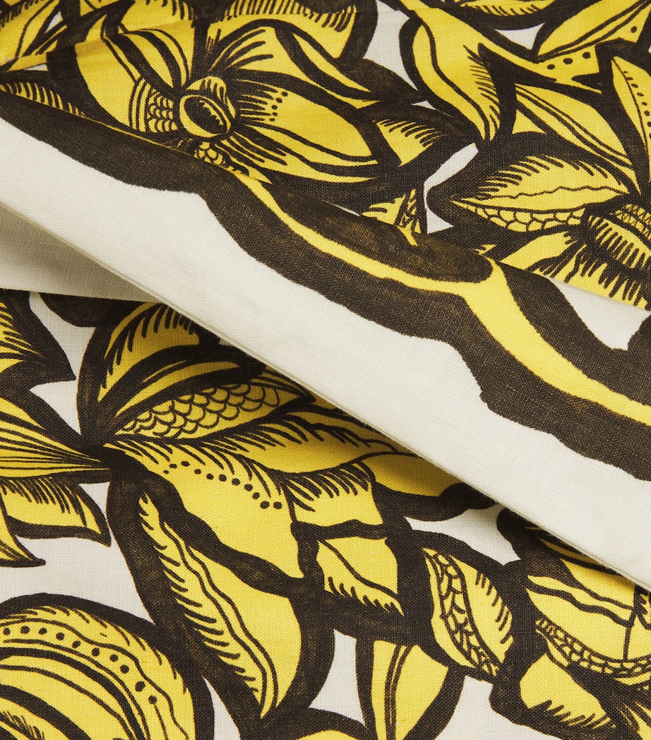 ALEMAIS Womens Hemp Printed Mona Mini Dress Yellow Image 6