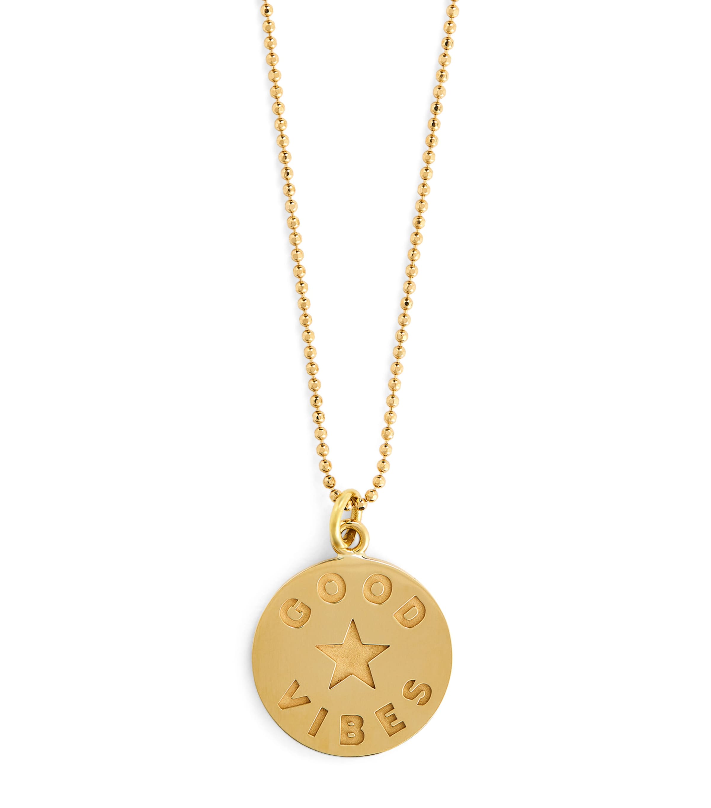 Jennifer Meyer Yellow Gold Good Vibes Pendant Necklace In Gold