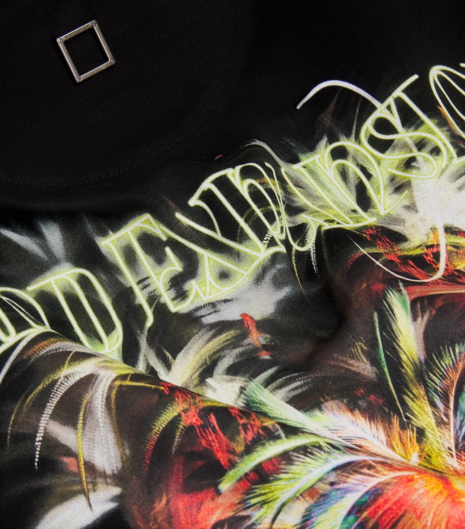 Wooyoungmi Mens Cotton Palm Tree T-Shirt Black Image 5
