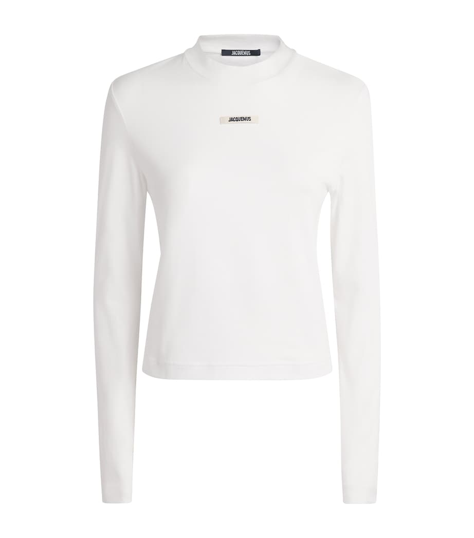 Jacquemus Womens Logo Long-Sleeve T-Shirt White Image 1
