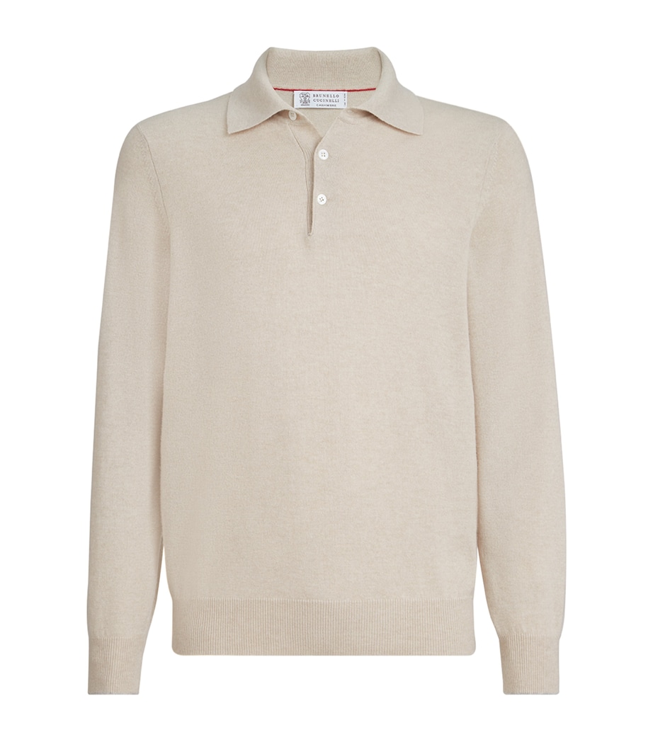 Brunello Cucinelli Mens Cashmere Polo Sweater Image 1