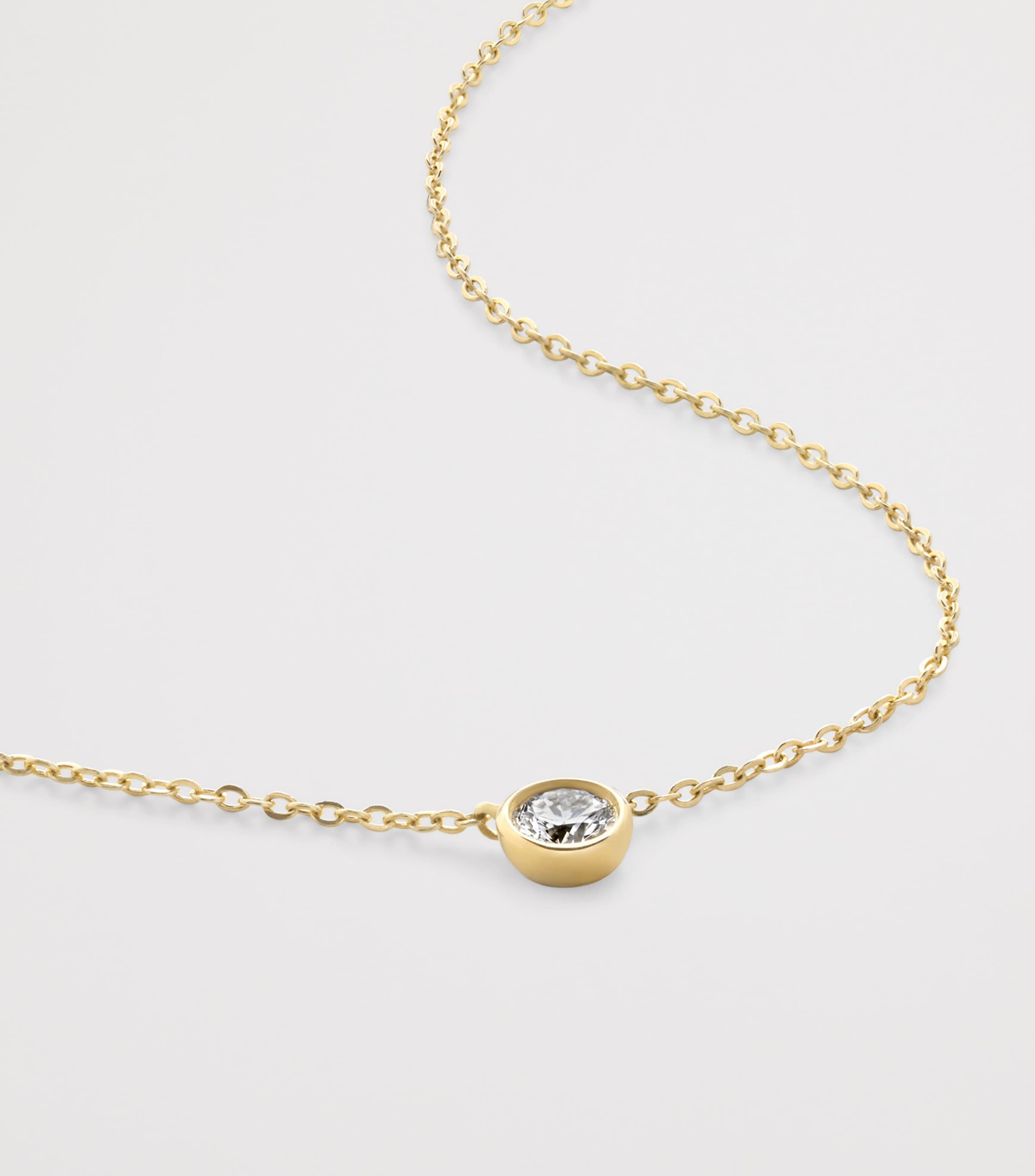 Monica Vinader Yellow Gold and Diamond Essentials Chain Necklace Solid Gold Image 2
