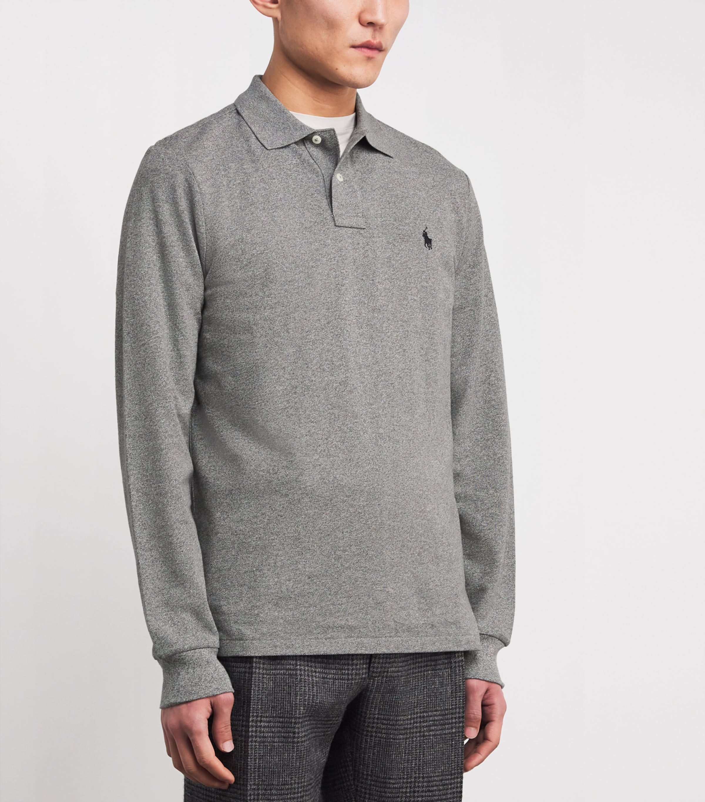 Polo Ralph Lauren Mens Long-Sleeved Polo Shirt Cant Heather Image 3