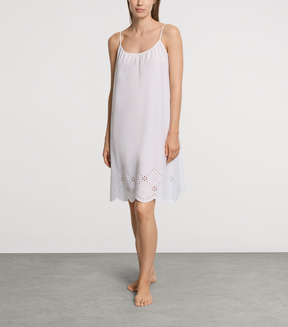 Hanro Womens Cotton Lumi Nightdress White Image 4