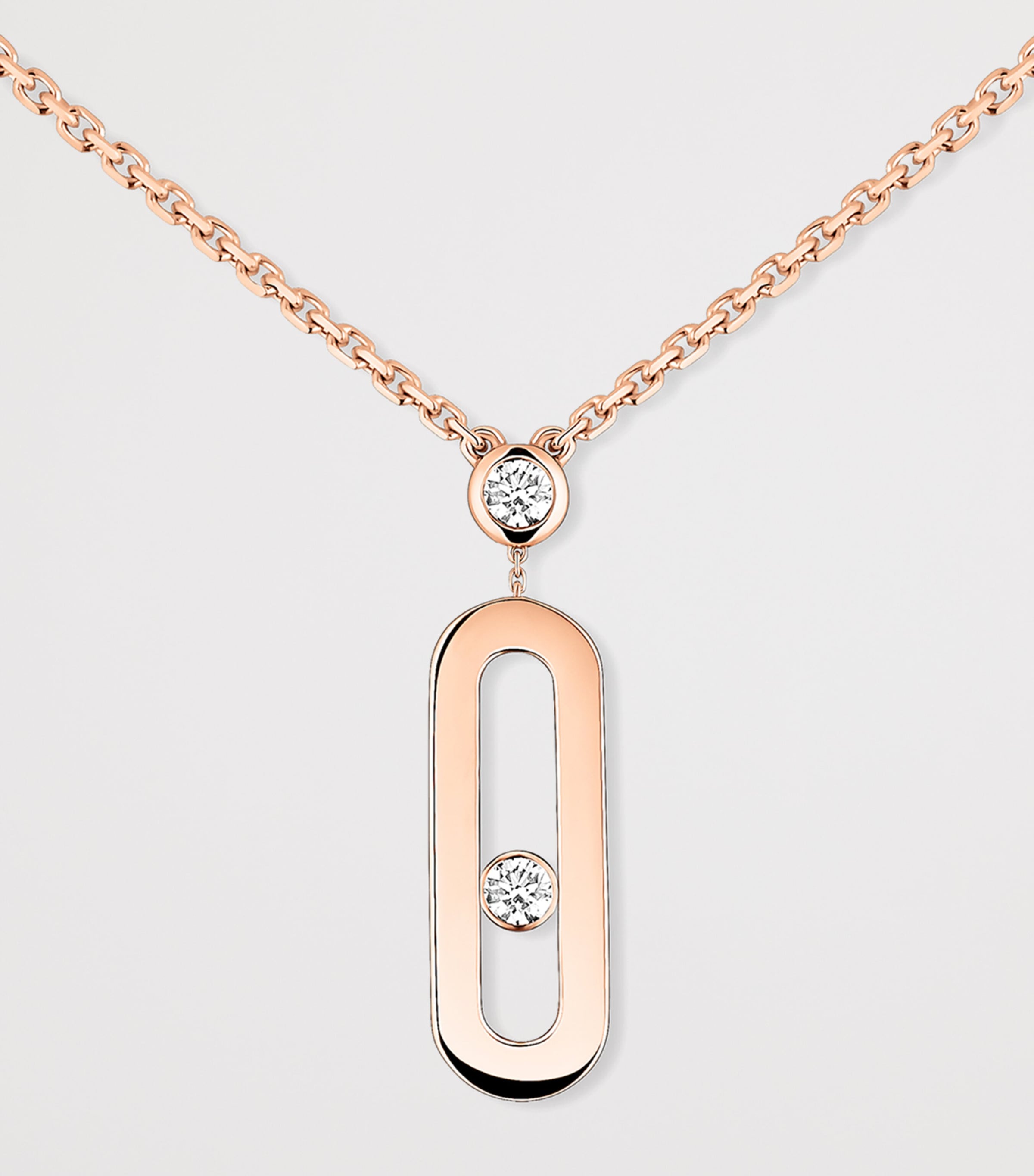 Messika Move Uno Rose Gold and Diamond Necklace (0.13ct) Pink Gold Image 3