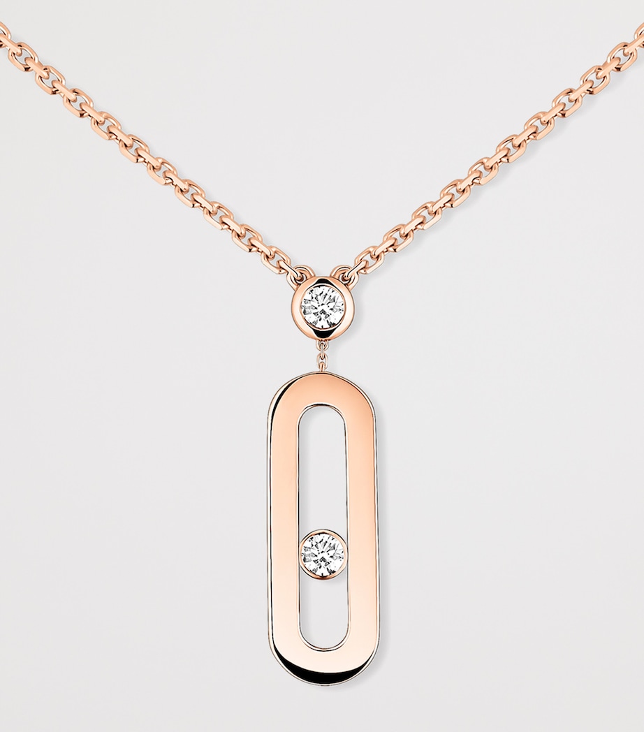 Messika Move Uno Rose Gold and Diamond Necklace (0.13ct) Pink Gold Image 3