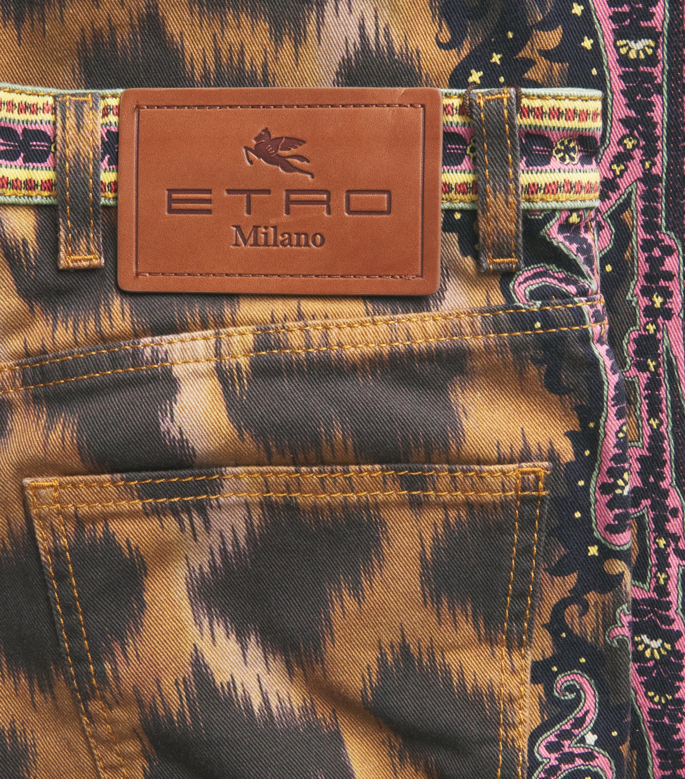 Etro Womens Printed Wide-Leg Jeans Image 6