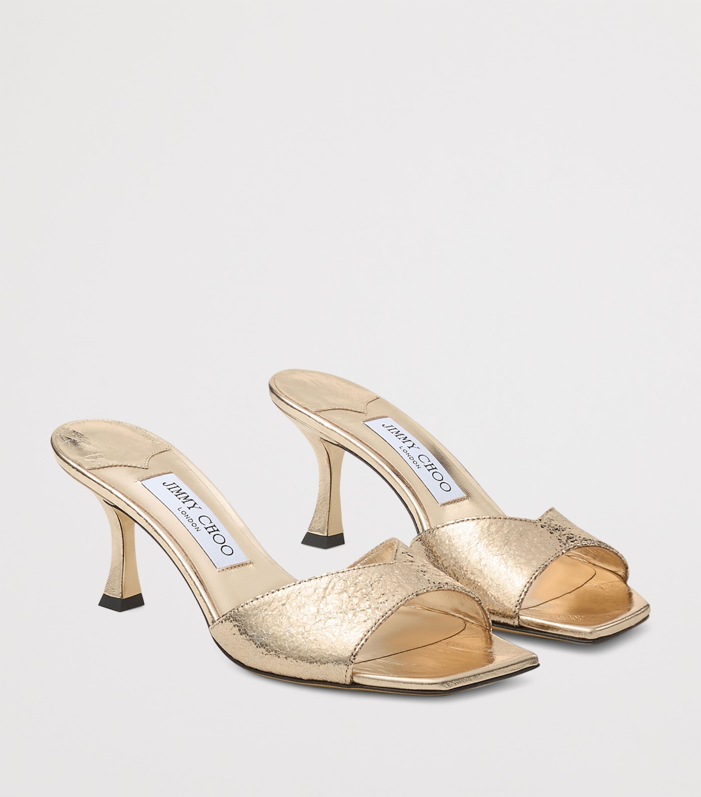 Skye 70 Cracked Metallic Mules GOLD Image 2