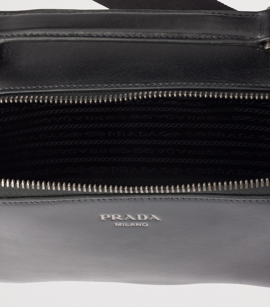 Prada Leather Brique Cross-Body Bag Black Image 5