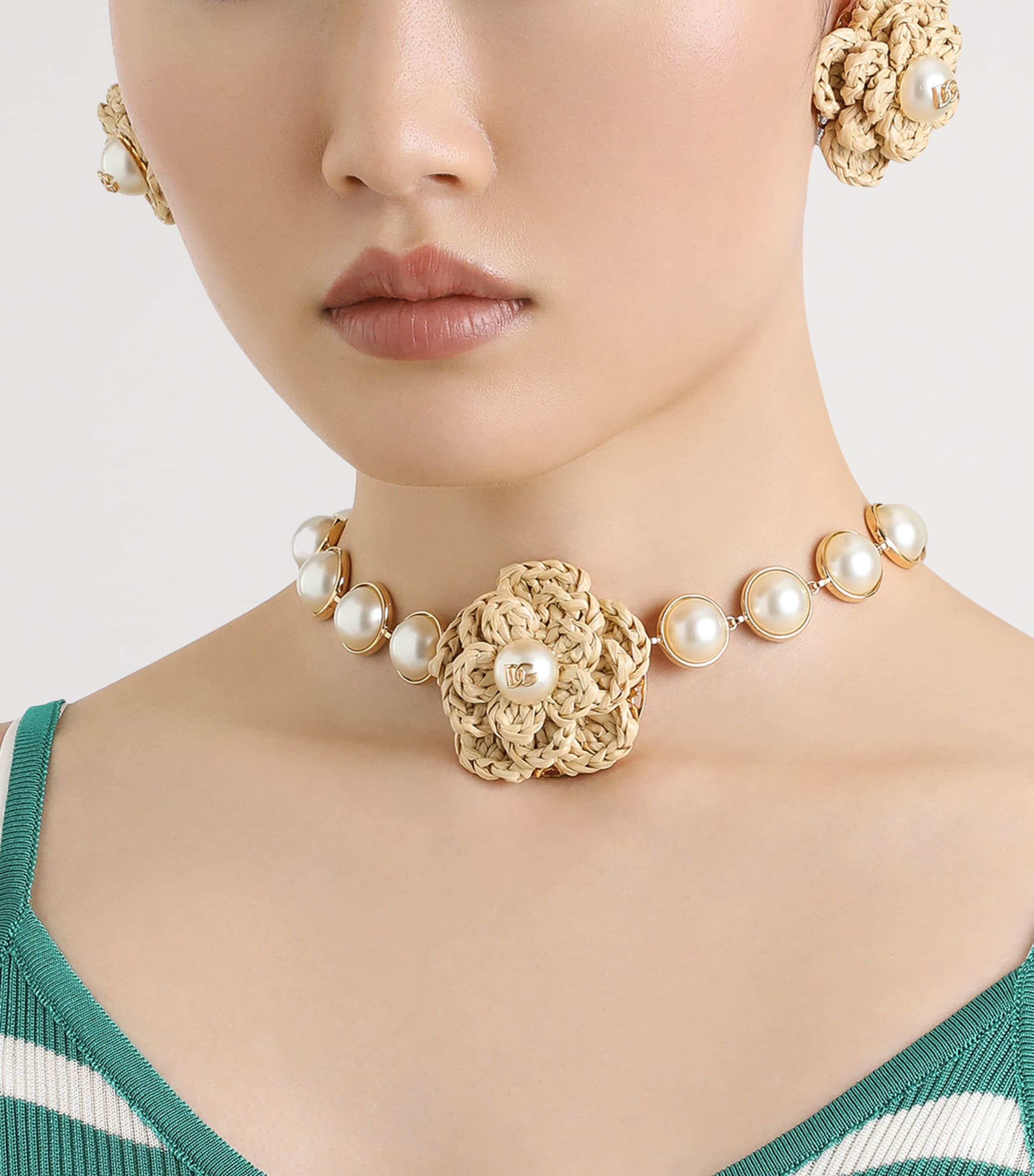 Faux Pearl Flower Necklace ZOO00-GOLD Image 2