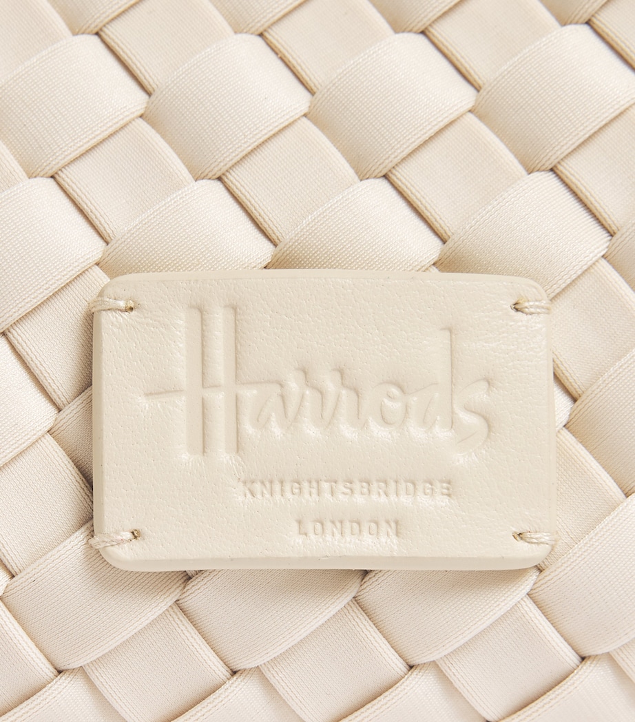 Harrods Mini Neoprene Woven Tote Bag Ivory Image 6
