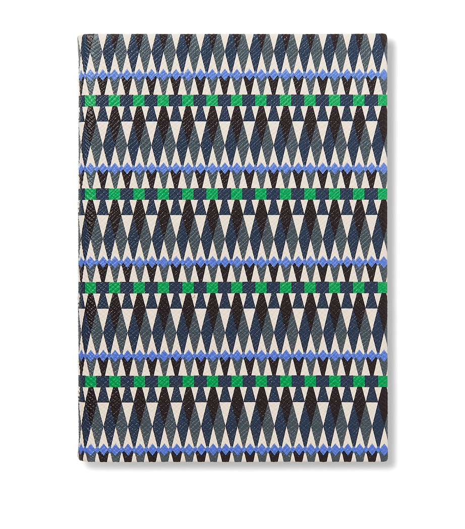 Smythson Leather Soho Notebook Slate Green Mix Image 1
