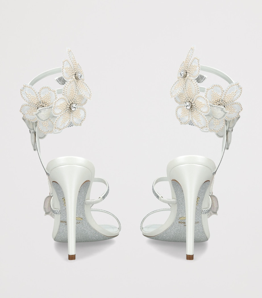 René Caovilla Leather Flower Cleo Sandals 105 White/oth Image 2