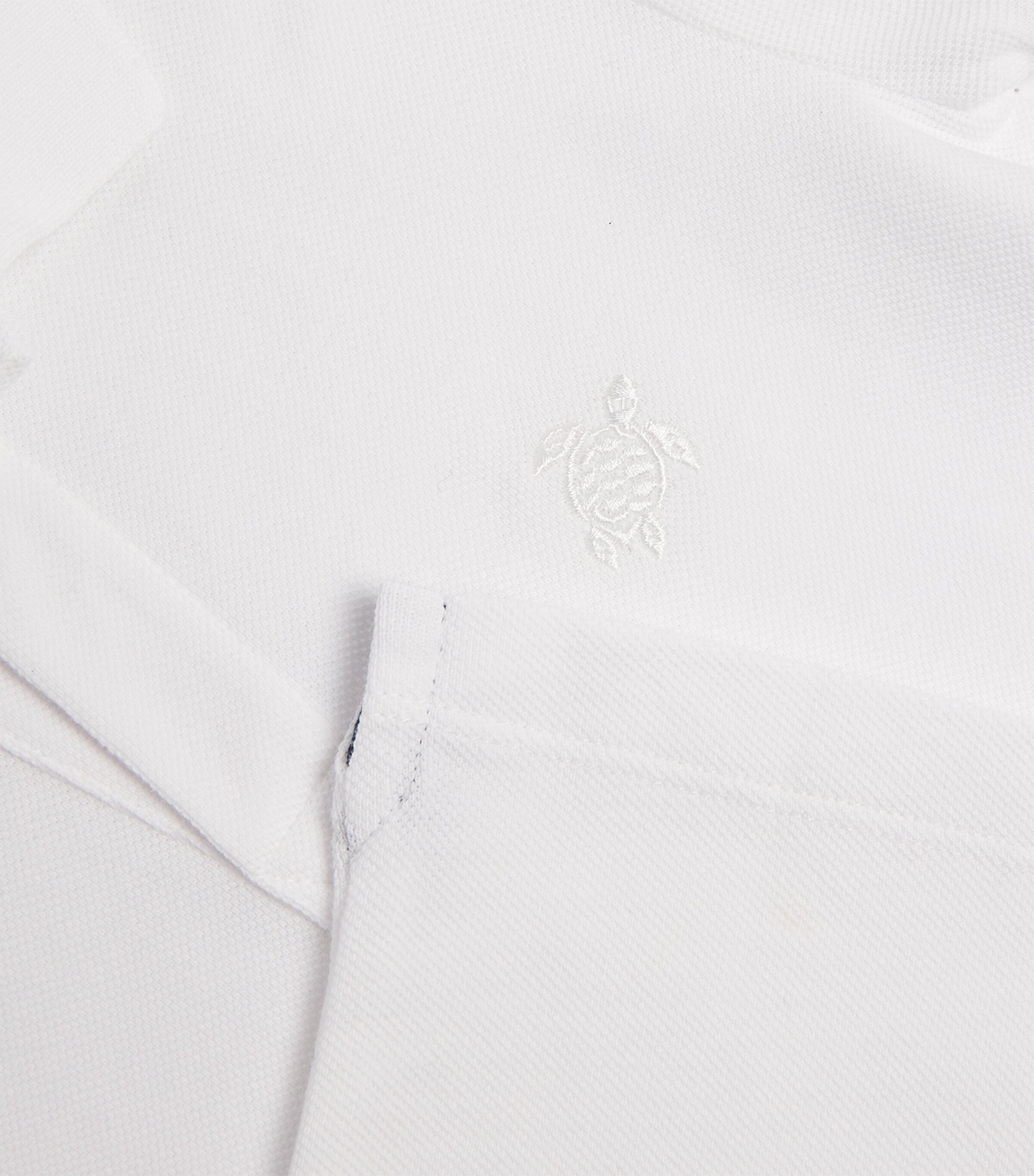Cotton Embroidered Polo Shirt (2-14 Years) 010 BLANC Image 3