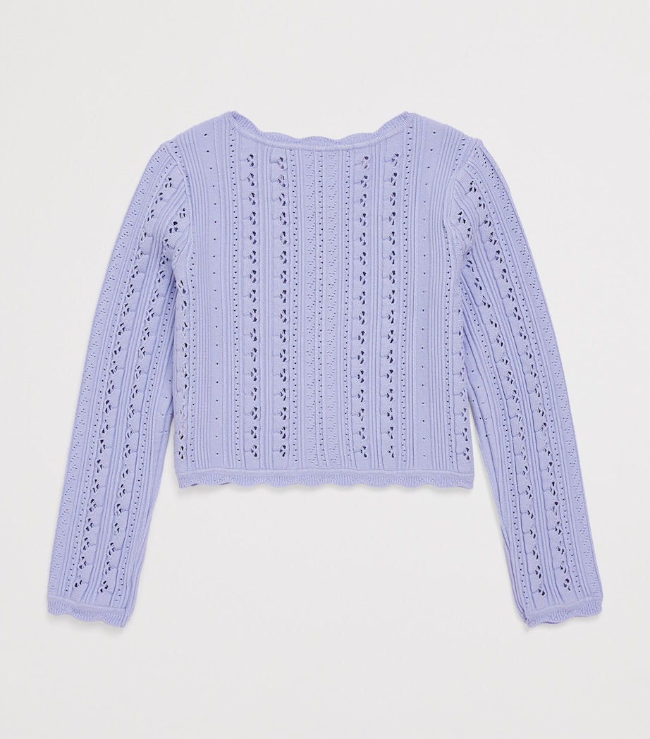 LoveShackFancy Pointelle Emylnn Cardigan (2-6 Years) Moowamoonwash Image 2