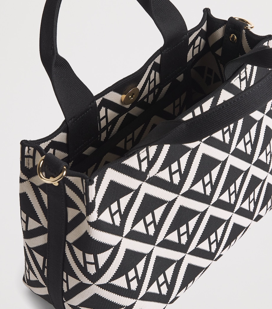 Harrods Small Geometric Tote Bag Black Image 4