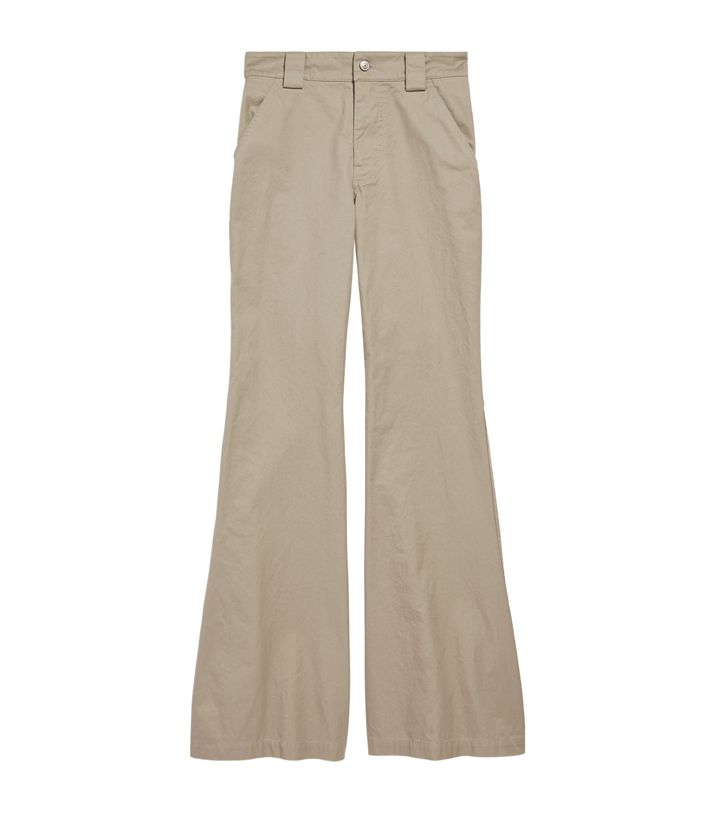Balenciaga Cotton Flared Trousers In Red