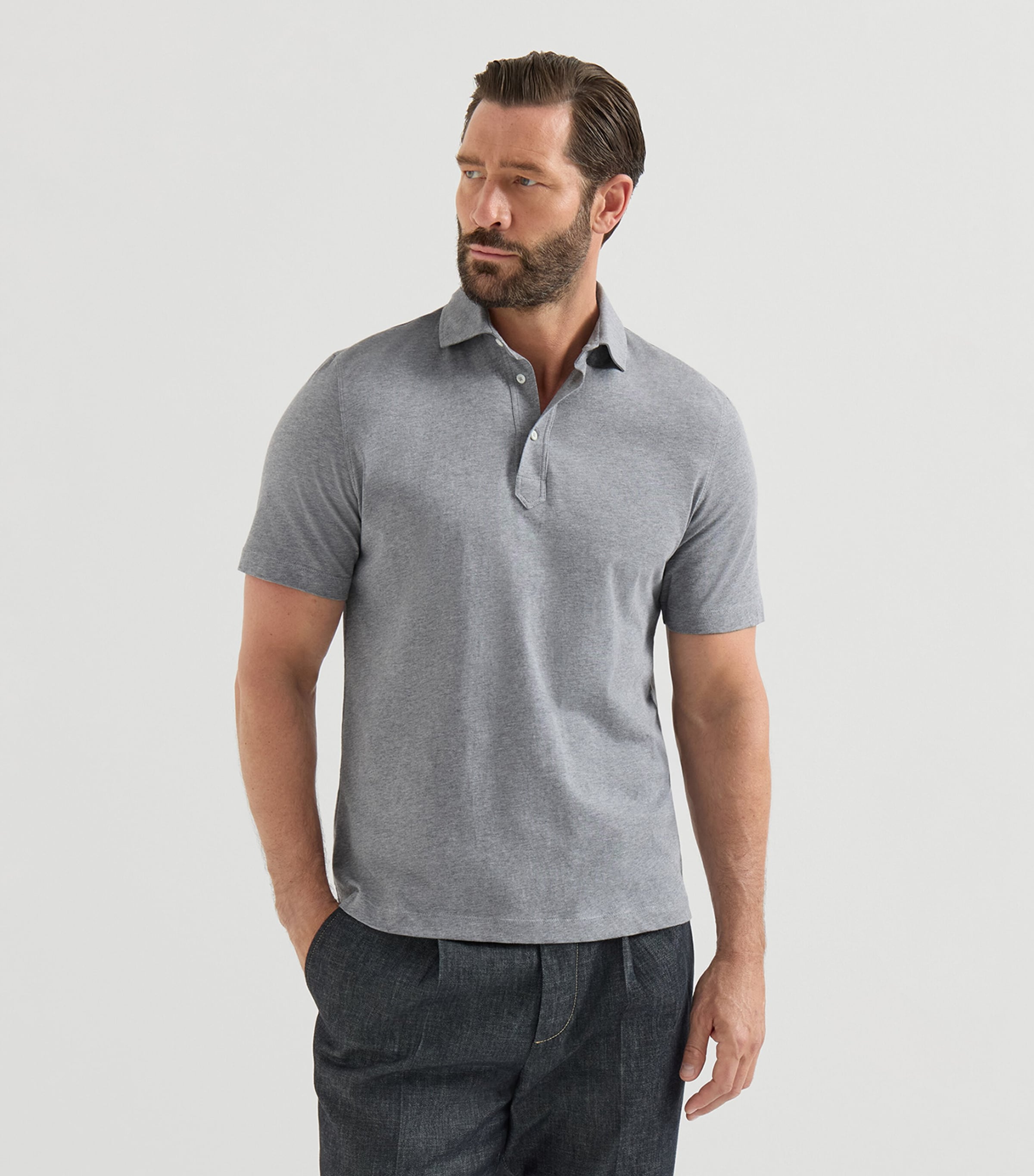 Brunello Cucinelli Mens Cotton Polo Shirt Image 4