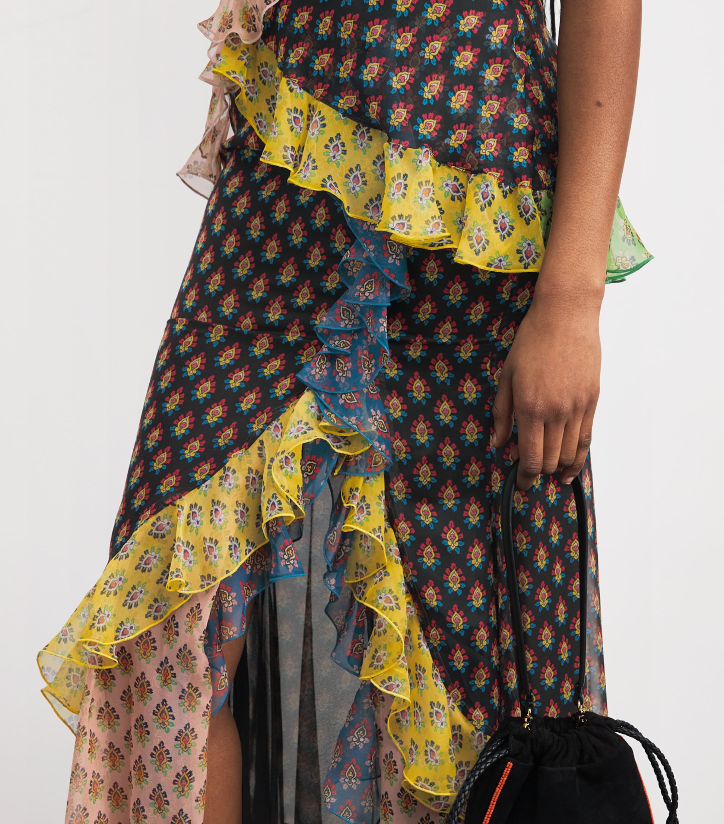 Etro Womens Silk Paisley Midi Skirt Black Image 3