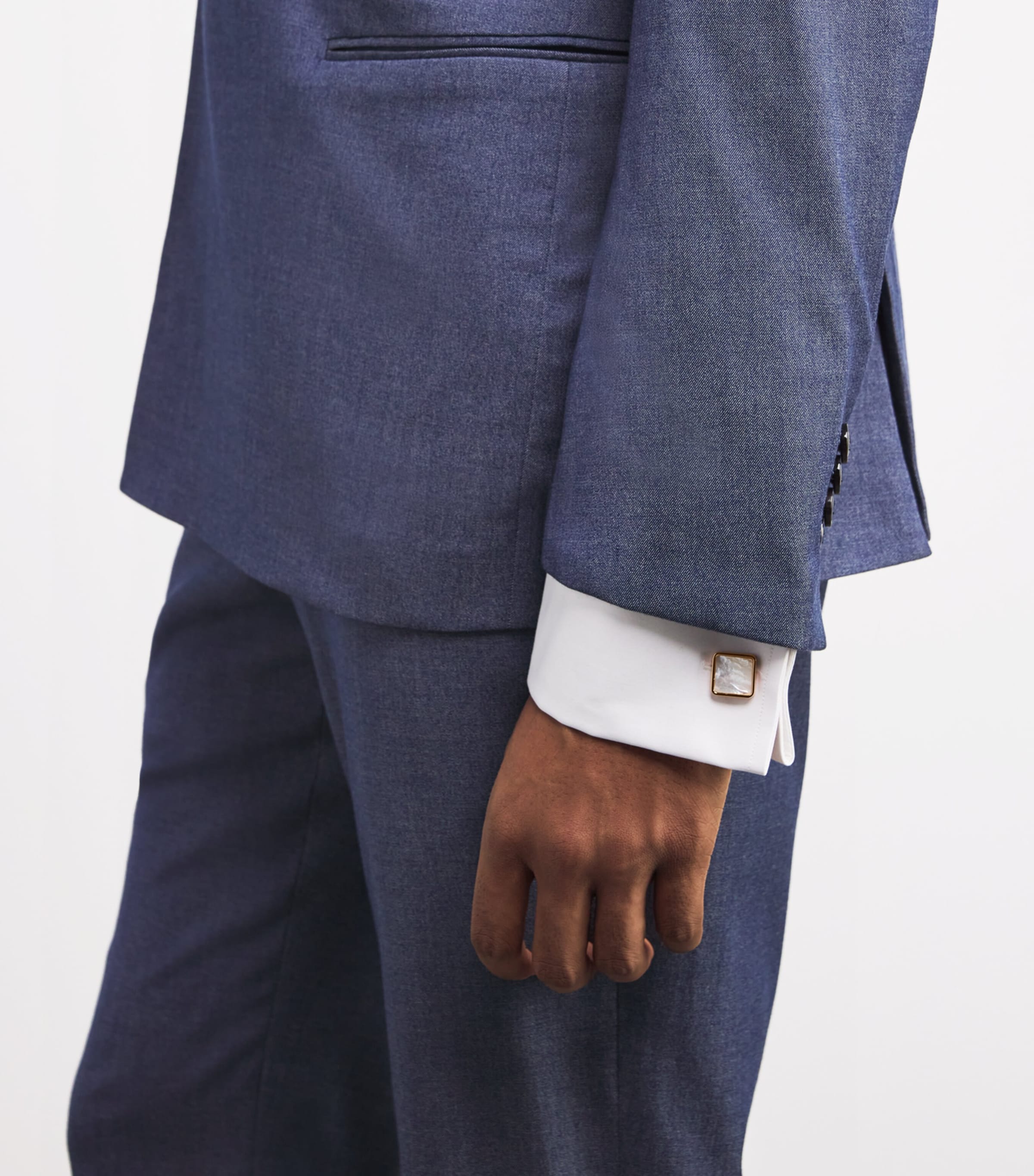 Babette Wasserman Rose Gold-Plated Key Stone Cufflinks Silver Image 2