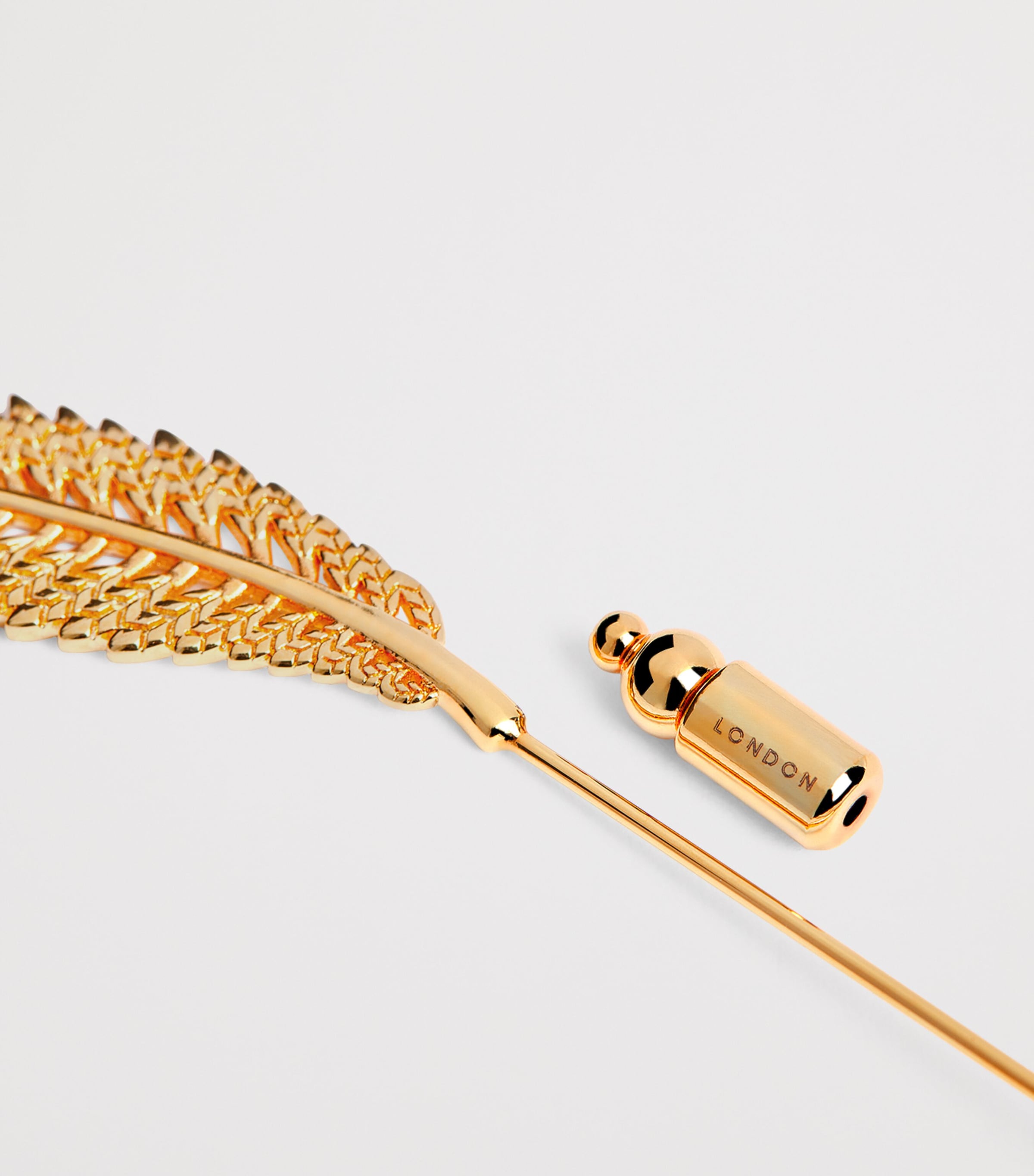 Tateossian Gold-Plated Metal Fern Lapel Pin Yell Gld Colour Image 5