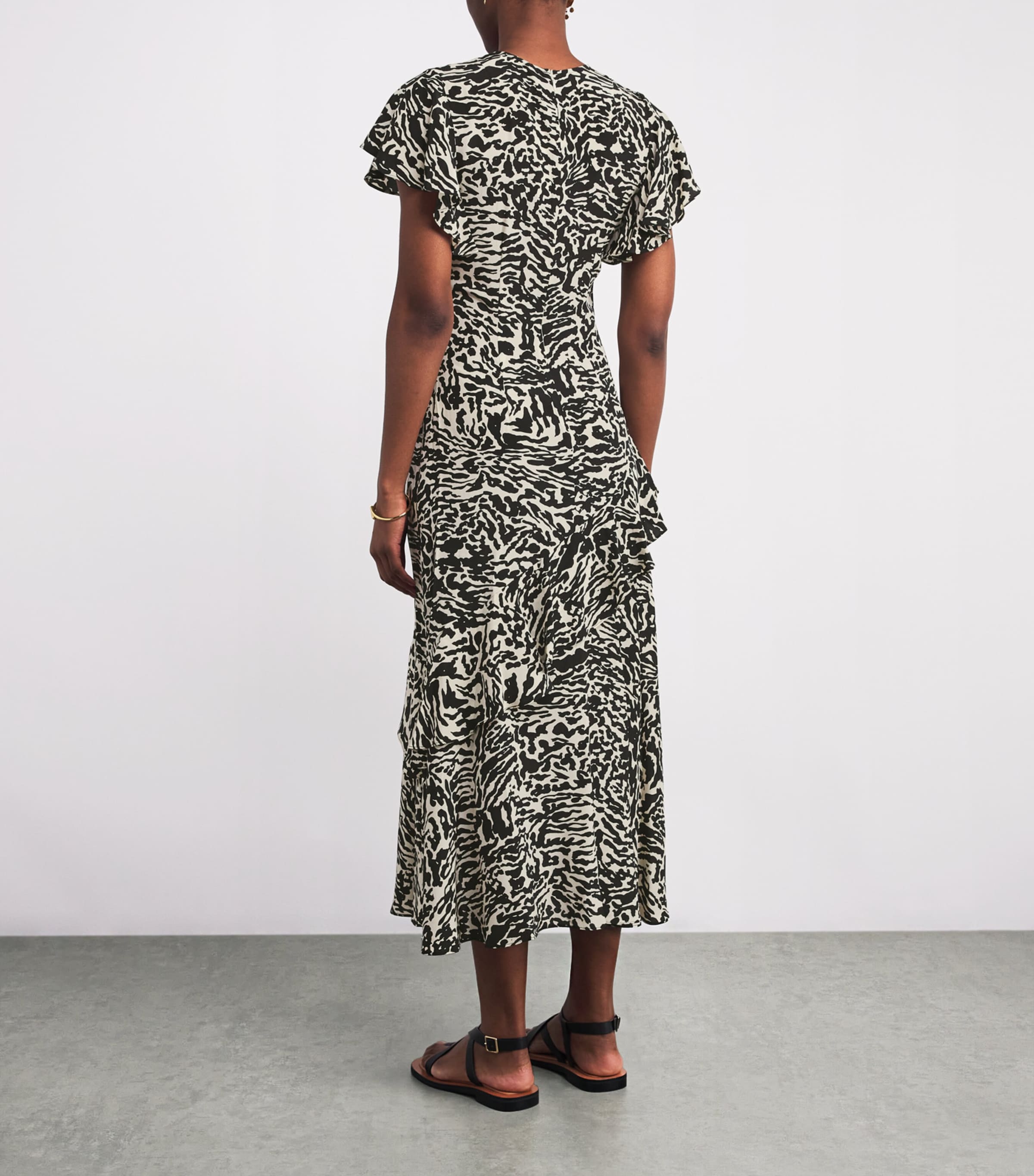 Silk Amaia Midi Dress SPOTTED JASPER Image 3
