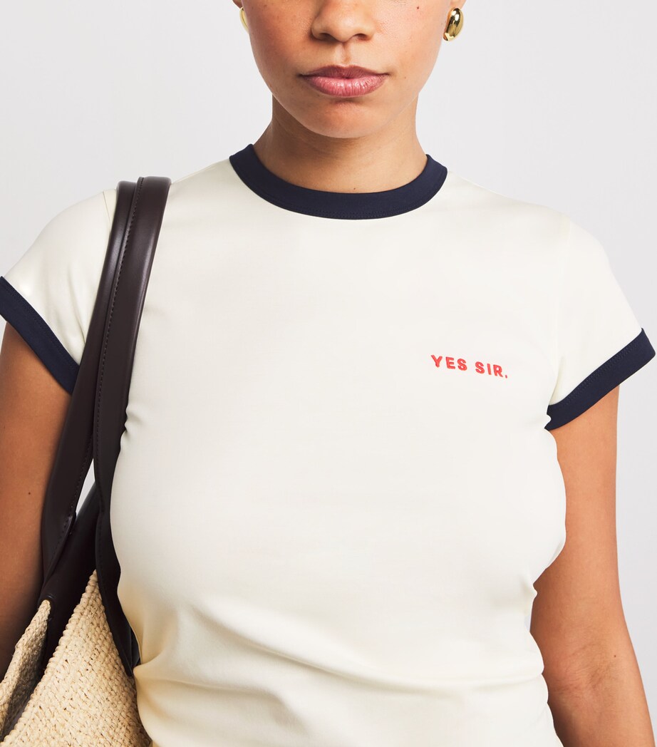 Cotton-Blend Fitted T-Shirt IVORY Image 6