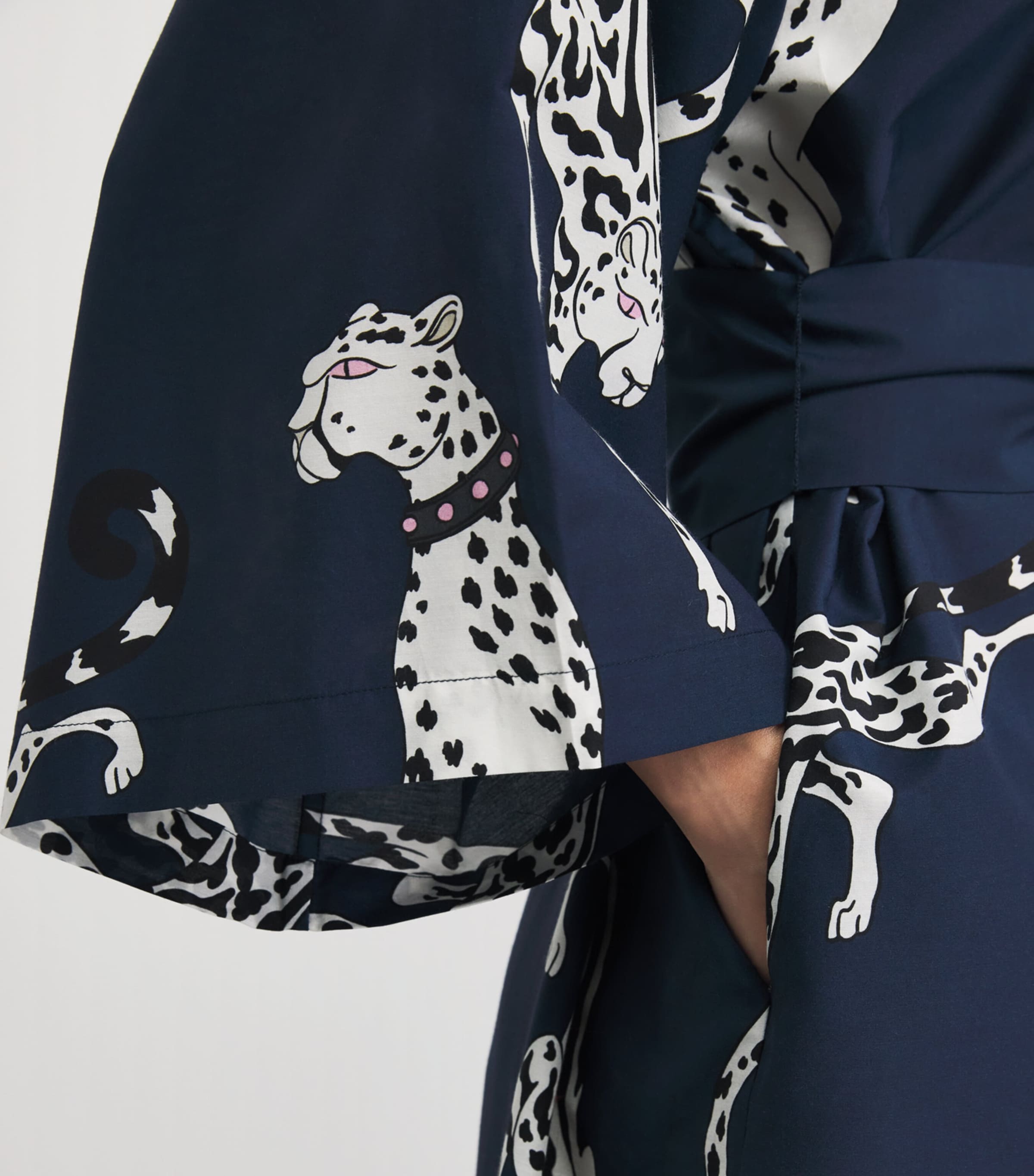 Olivia von Halle Womens Cotton-Silk Cheetah Amaya Robe Ziegfeld Image 3