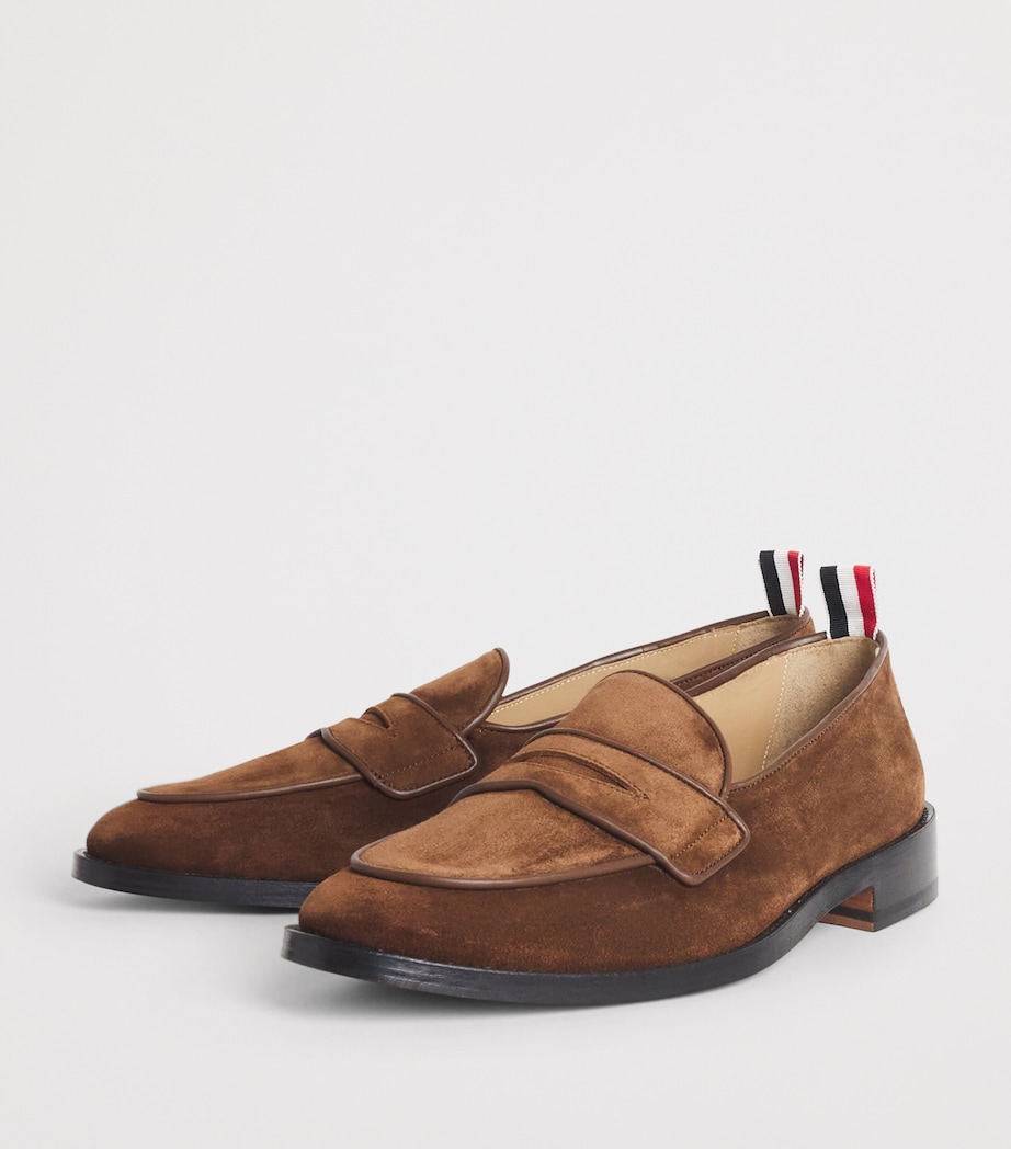 Leather Varsity Penny Loafers DARK BROWN Image 3