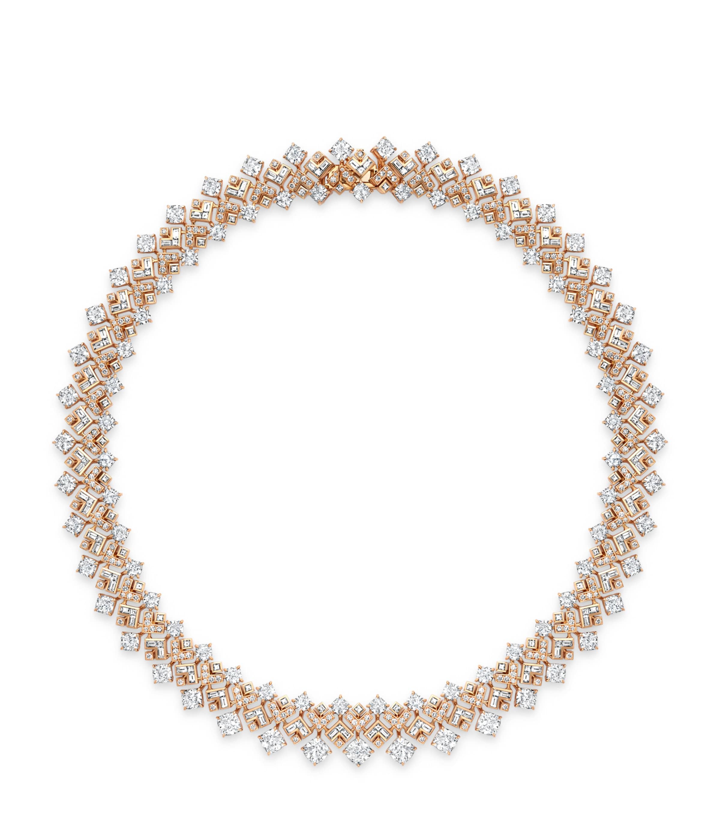 Boodles Rose Gold and Diamond The Pallace Collection Tudor Skyline Collar Necklace Rose Gold Image 1