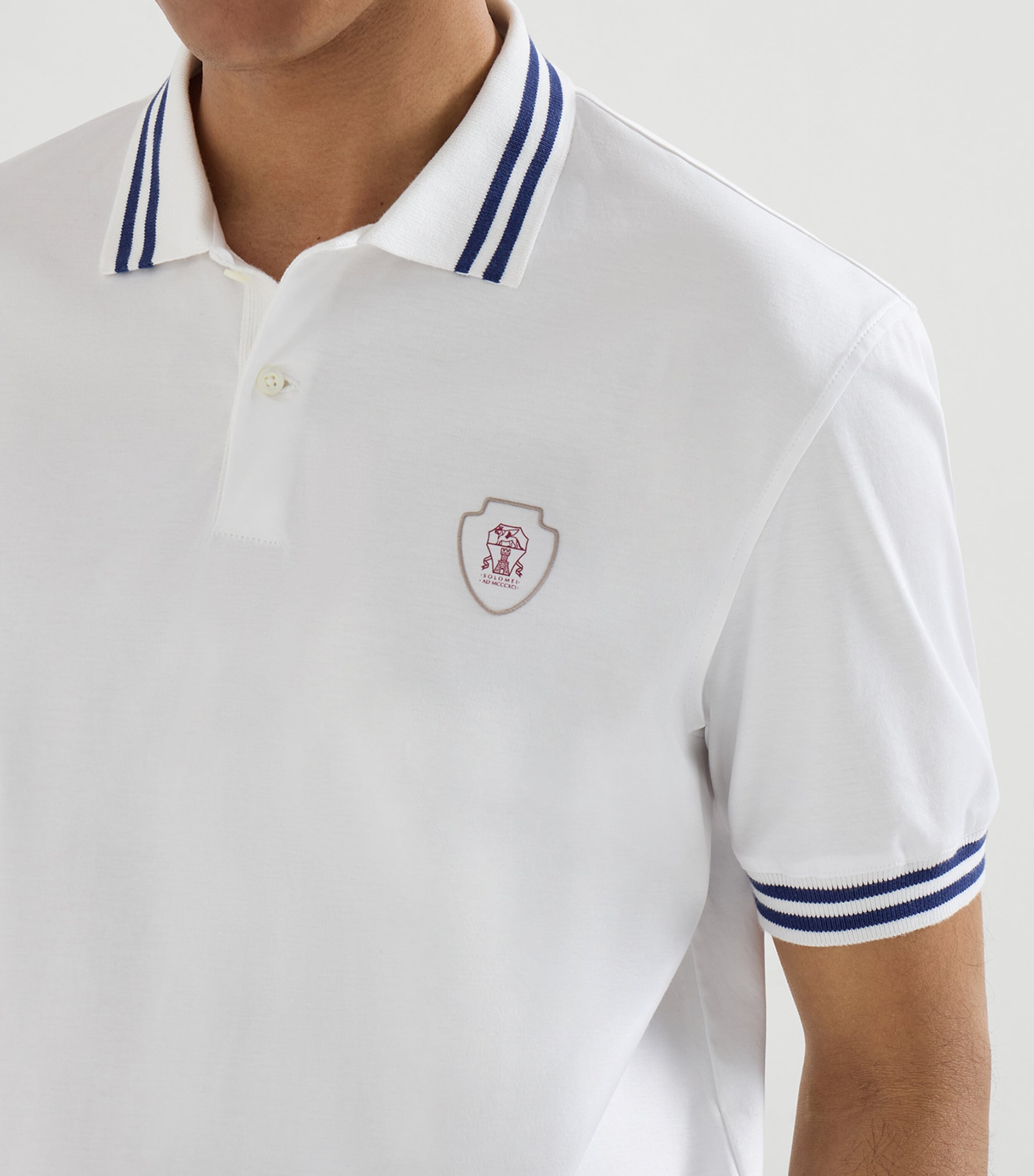 Brunello Cucinelli Mens Cotton Logo Polo Shirt Image 6