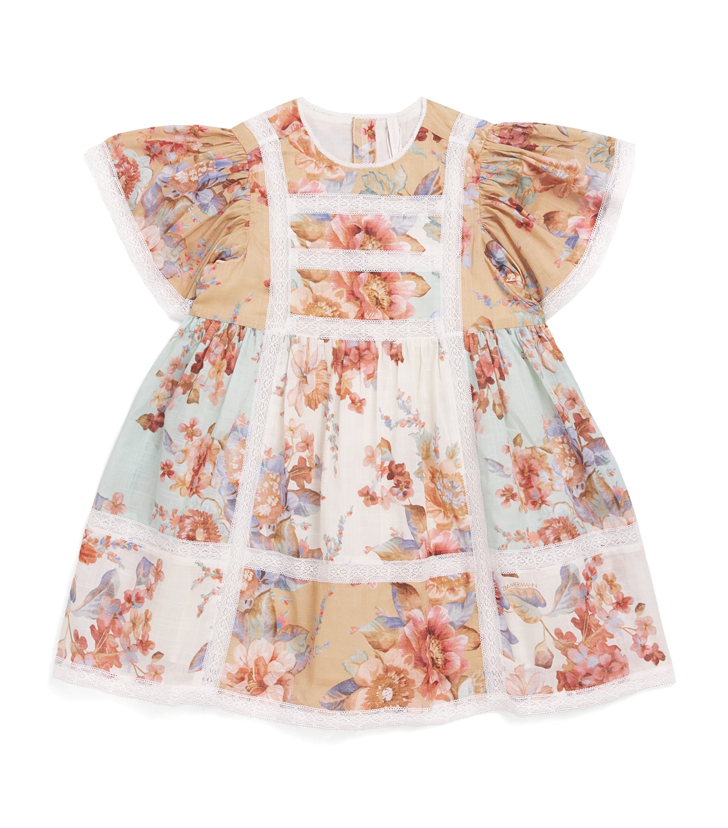 Zimmermann Kids' Cotton Floral Awaken Dress In Neutral