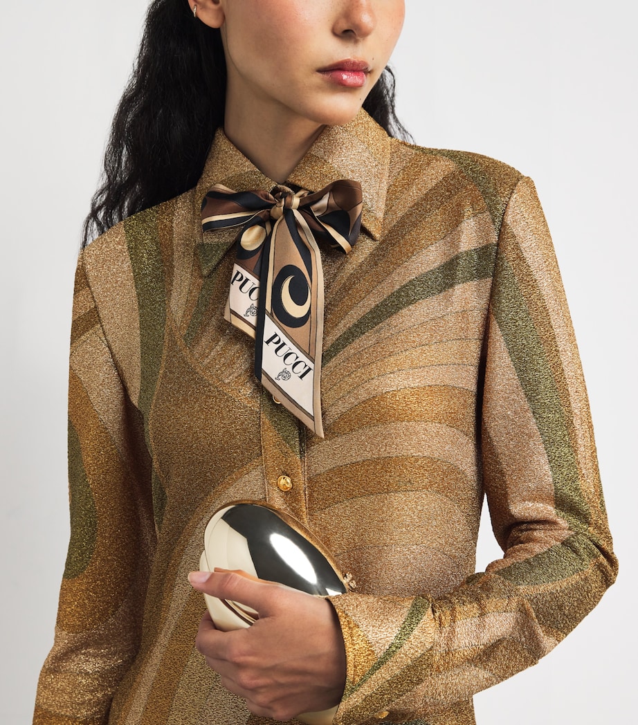 Lamé Iride Print Maxi Dress 993/ORO Image 4