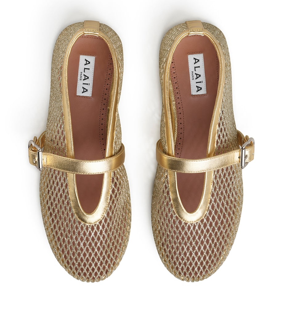 Alaïa Mesh Ballet Flats Platine Image 2