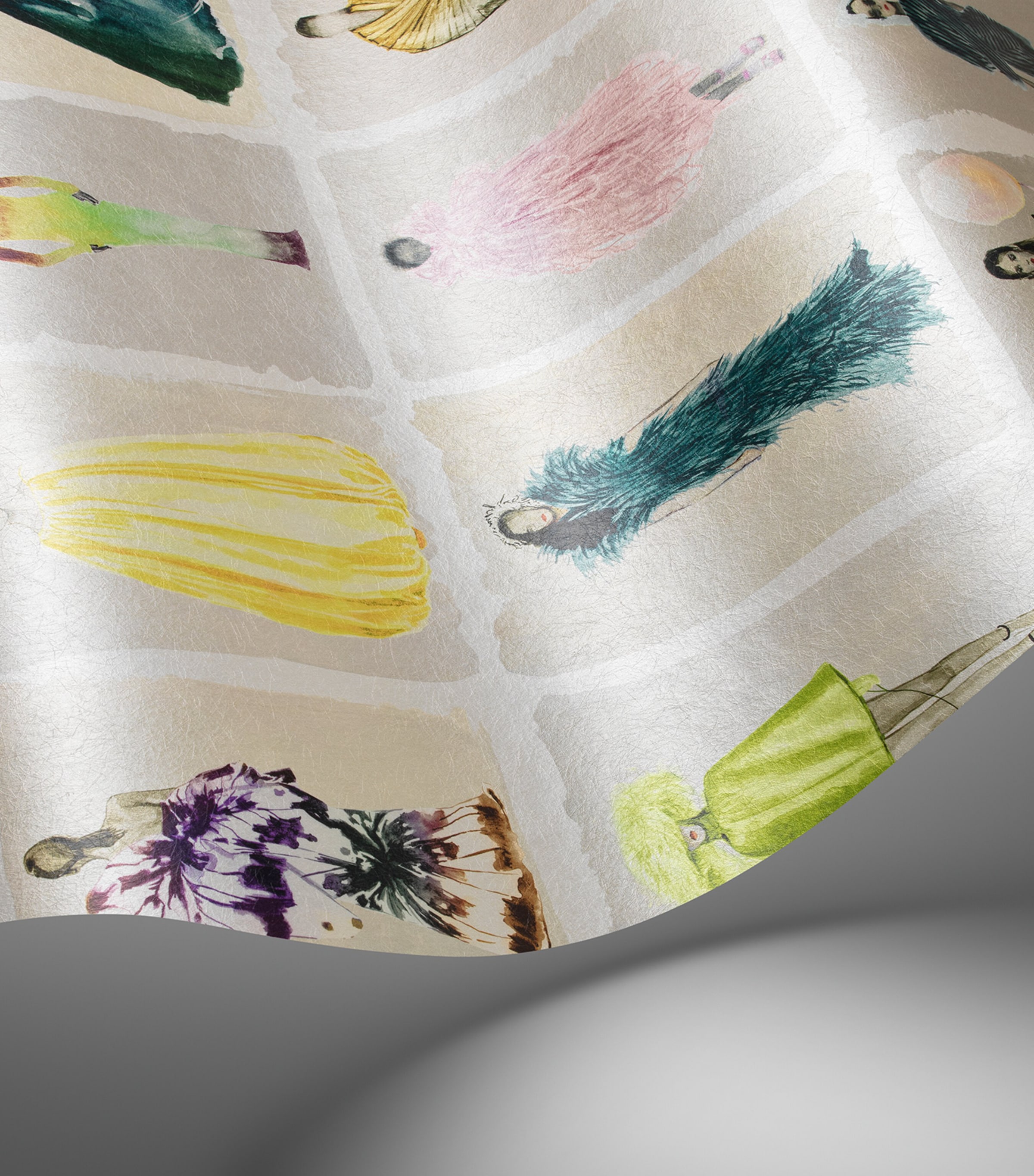 x Harrods Interior Design 175 Anniversary Edition Couture Carousel Wallpaper - Pastel Pearl PASTEL PEARL Image 2