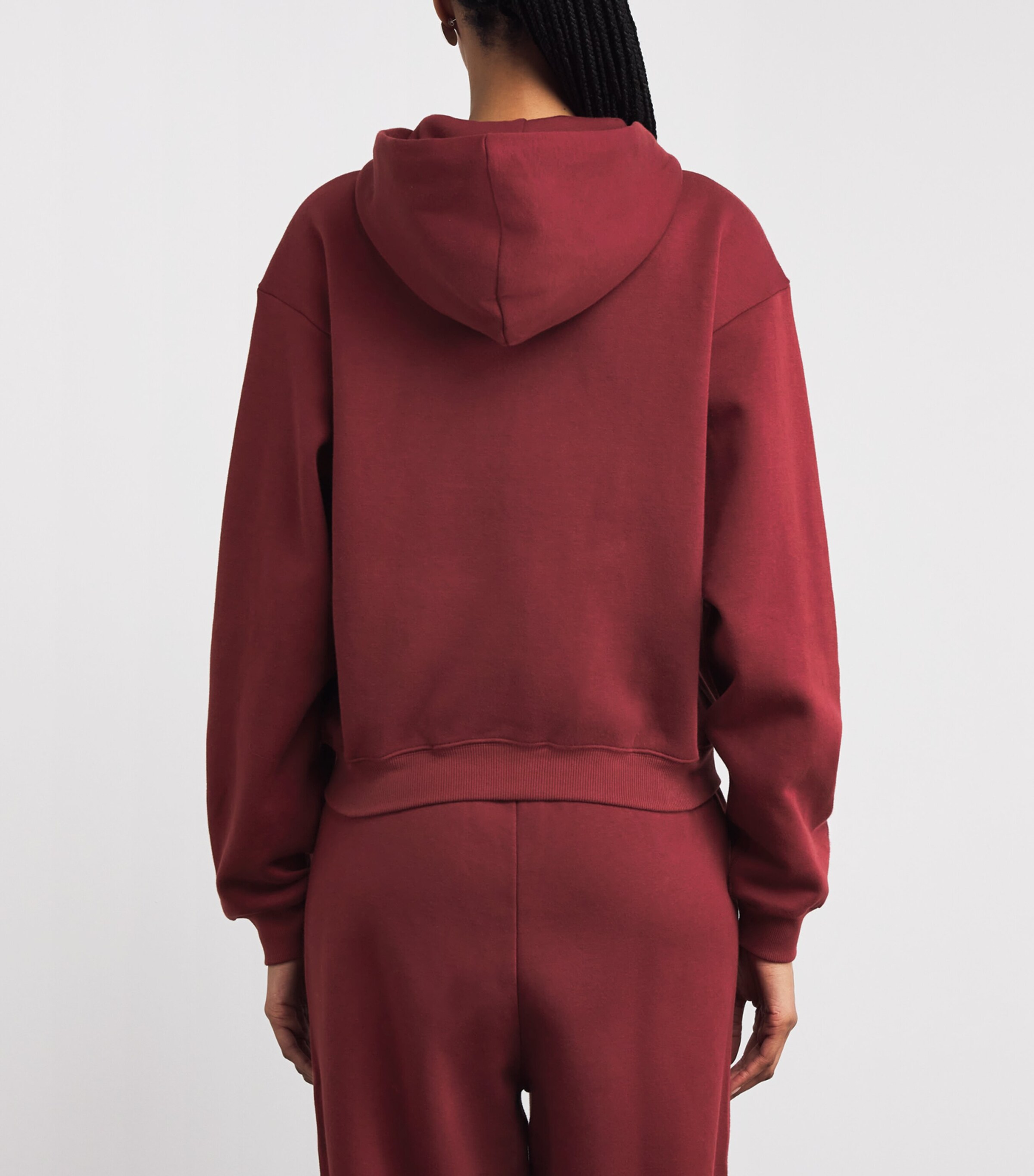 Cotton-Blend Fleece Zip-Up Hoodie MERLOT Image 4