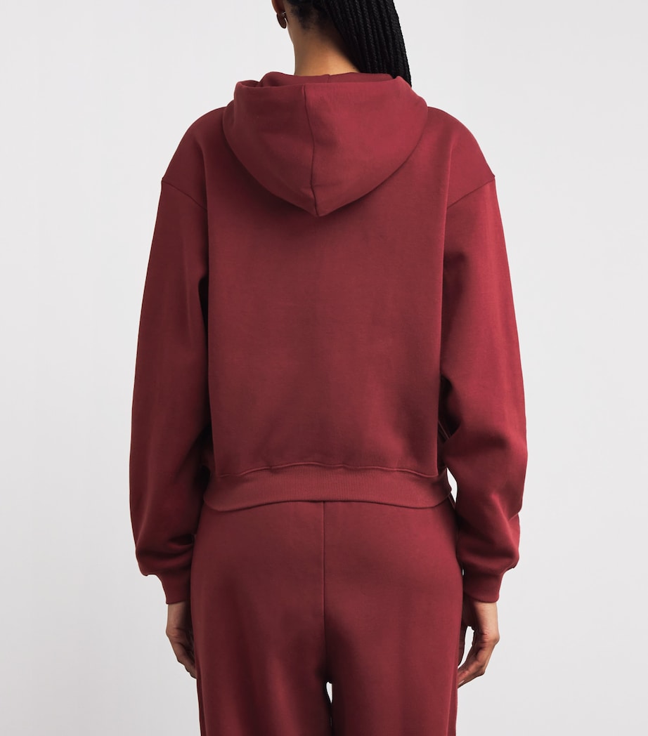 Cotton-Blend Fleece Zip-Up Hoodie MERLOT Image 4