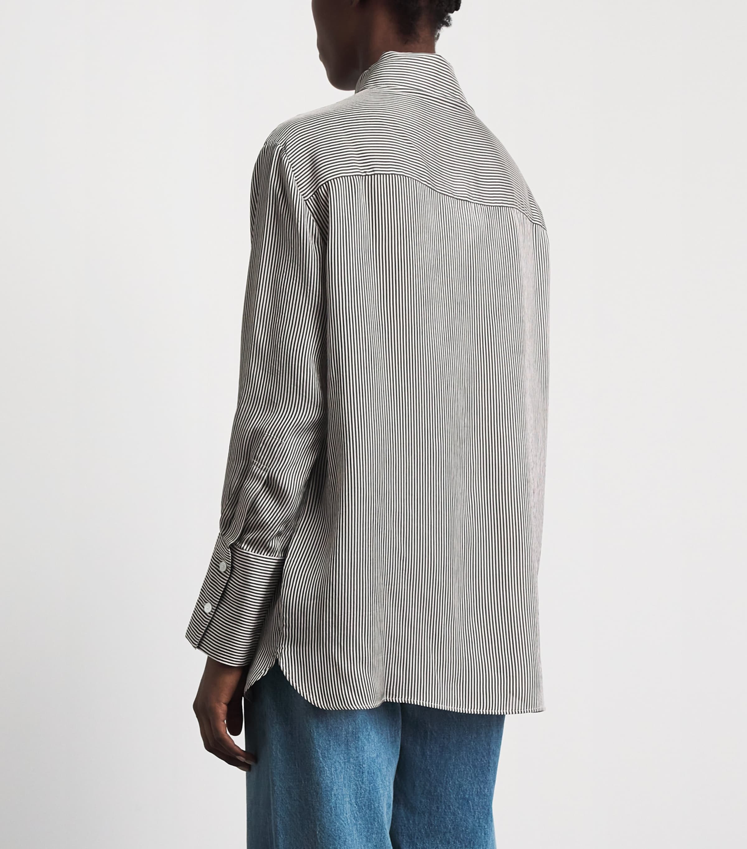 ANINE BING Womens Oversized Stripe Bridget Shirt White / Black Image 5