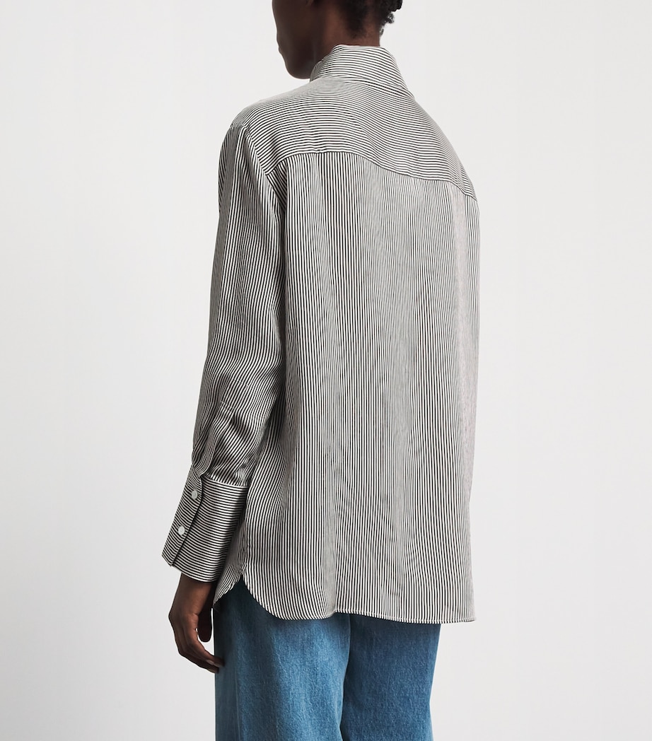 ANINE BING Womens Oversized Stripe Bridget Shirt White / Black Image 5