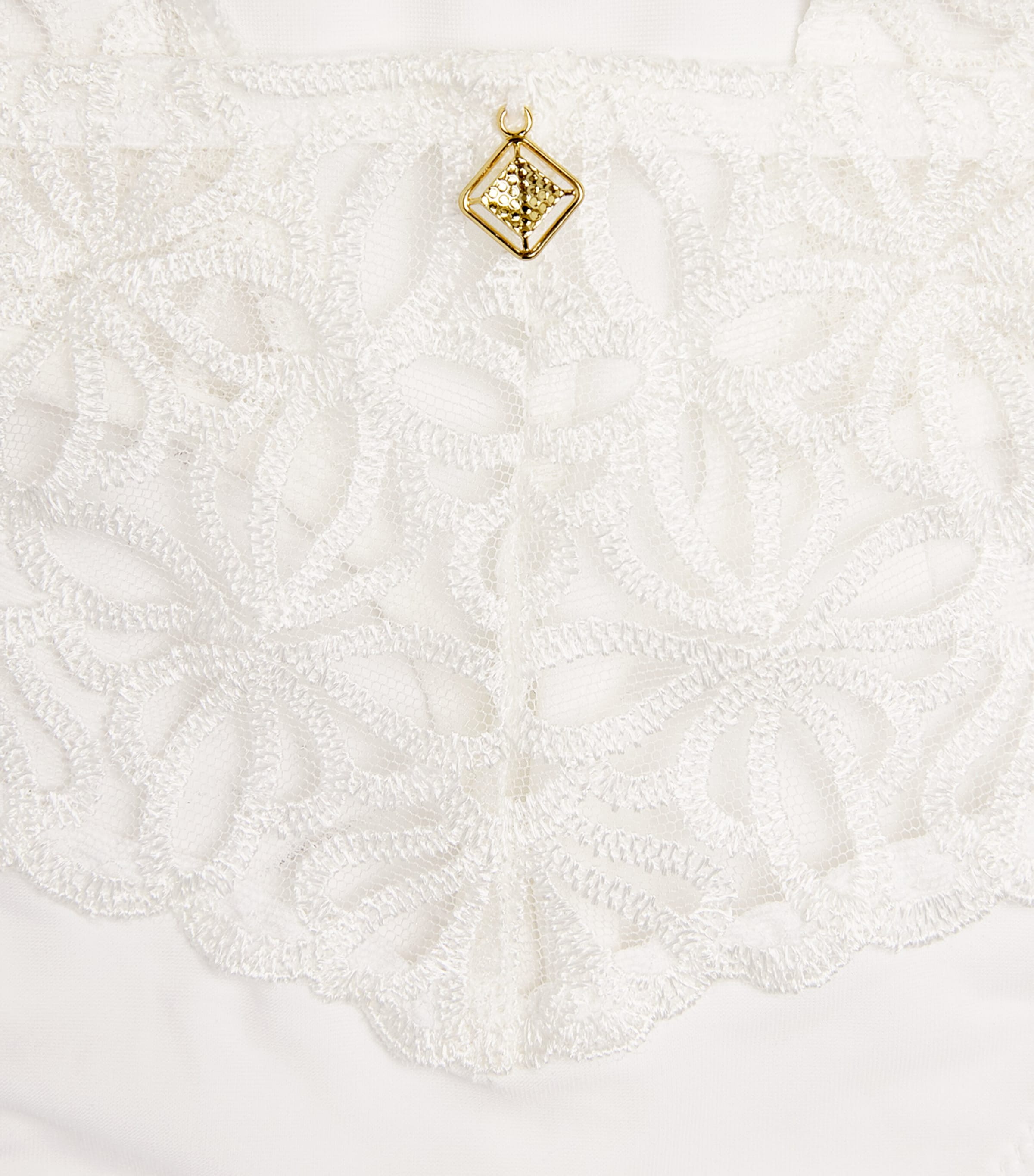 Aubade Womens Lace Secret Memories Tanga Briefs Ivory Image 4